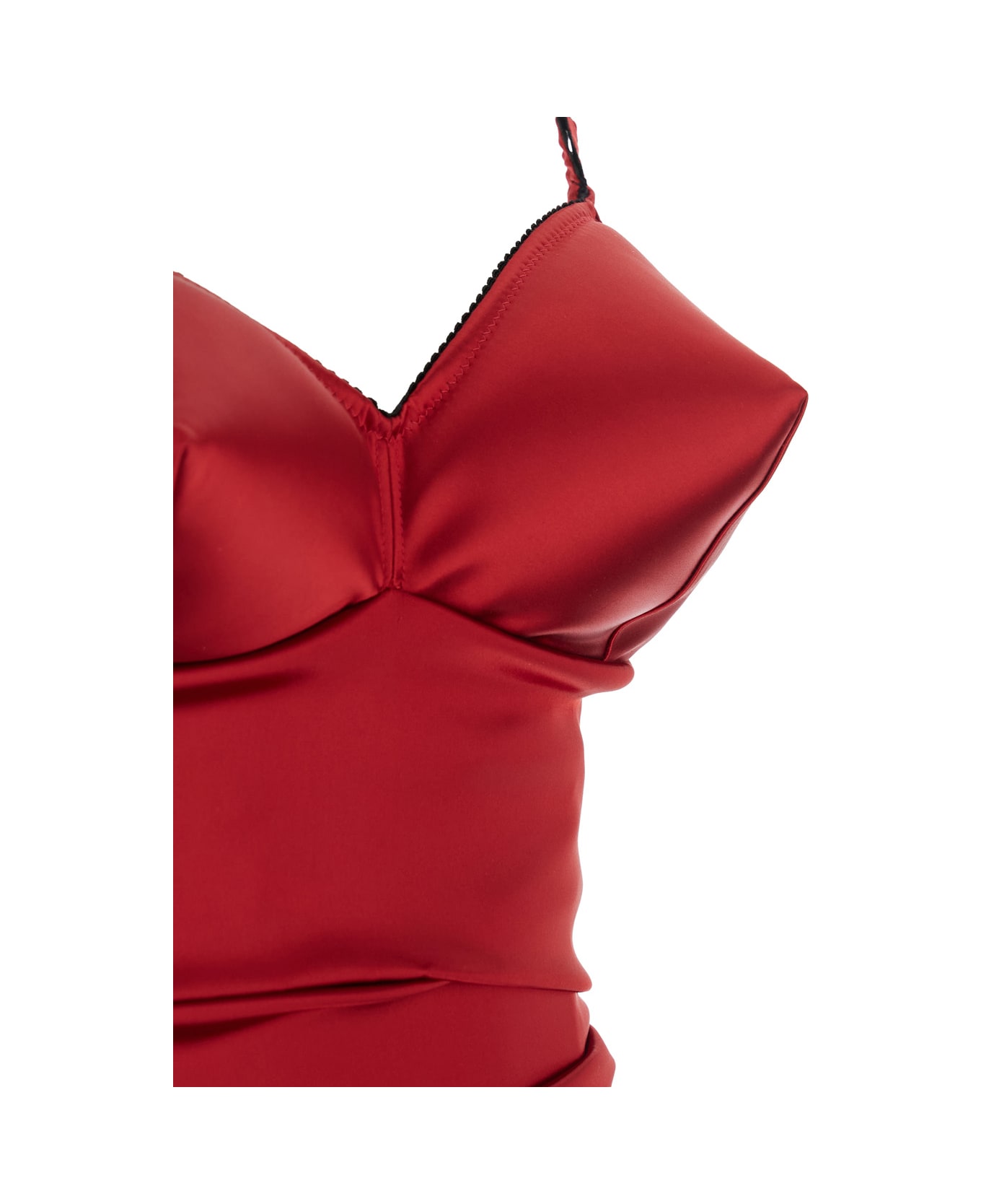 Dolce 
Gabbana Dress With Bustier Design And Ruffled Details - Red