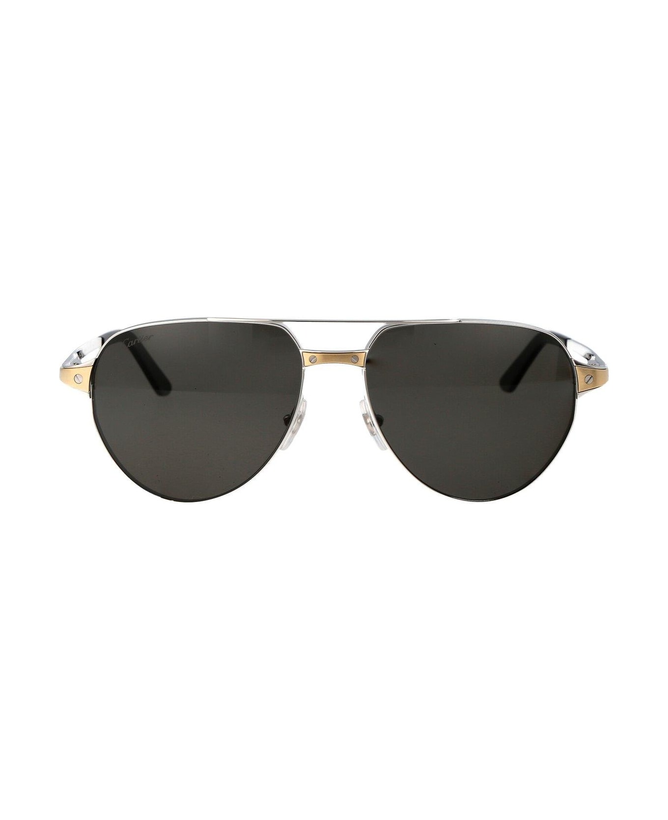 Cartier Eyewear Aviator Sunglasses - 001 silver silver smoke