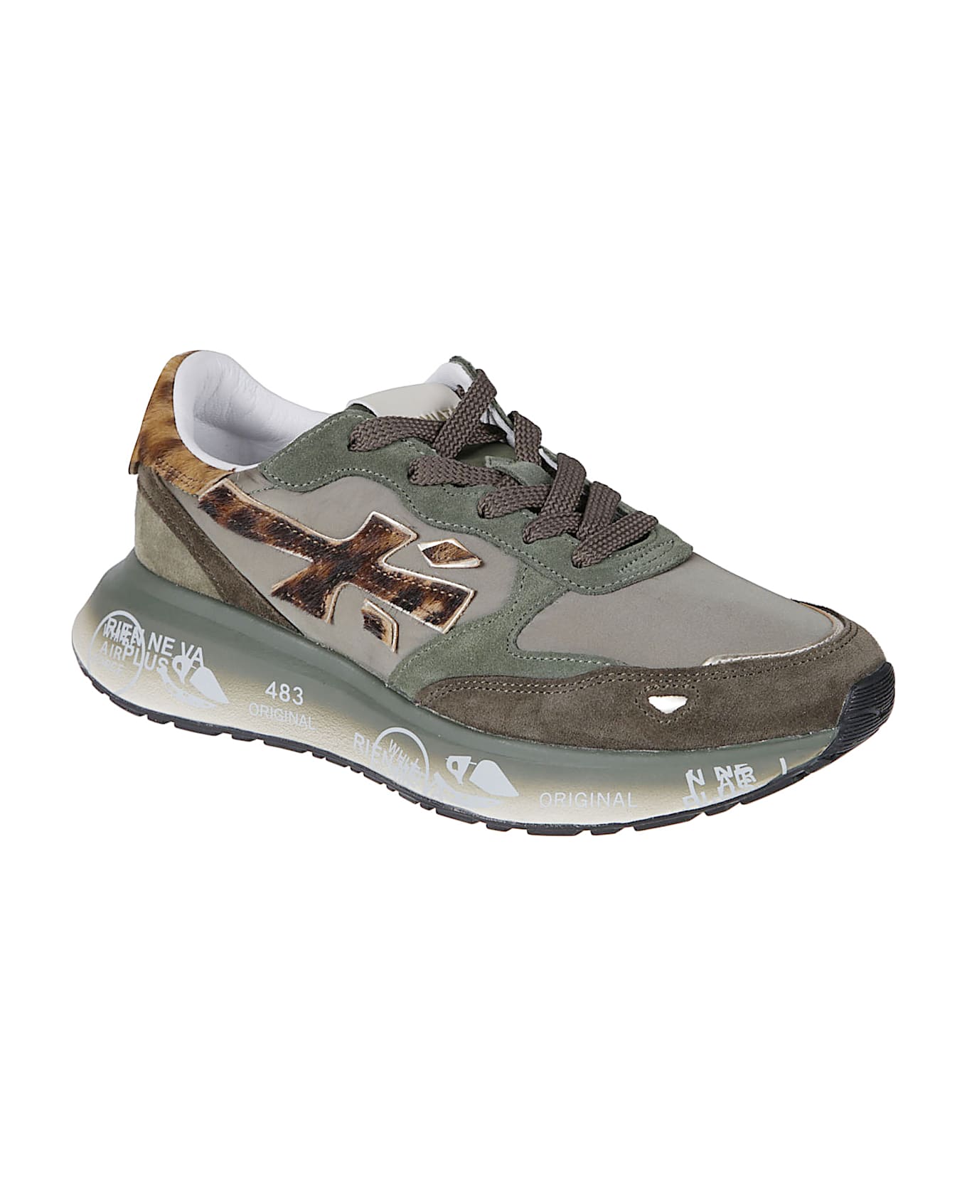 Premiata Lauryn Sneakers - Military Green/leopard