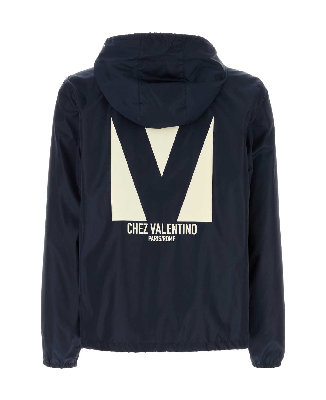 Valentino Garavani Navy Blue Nylon Jacket - BLUAVORIO