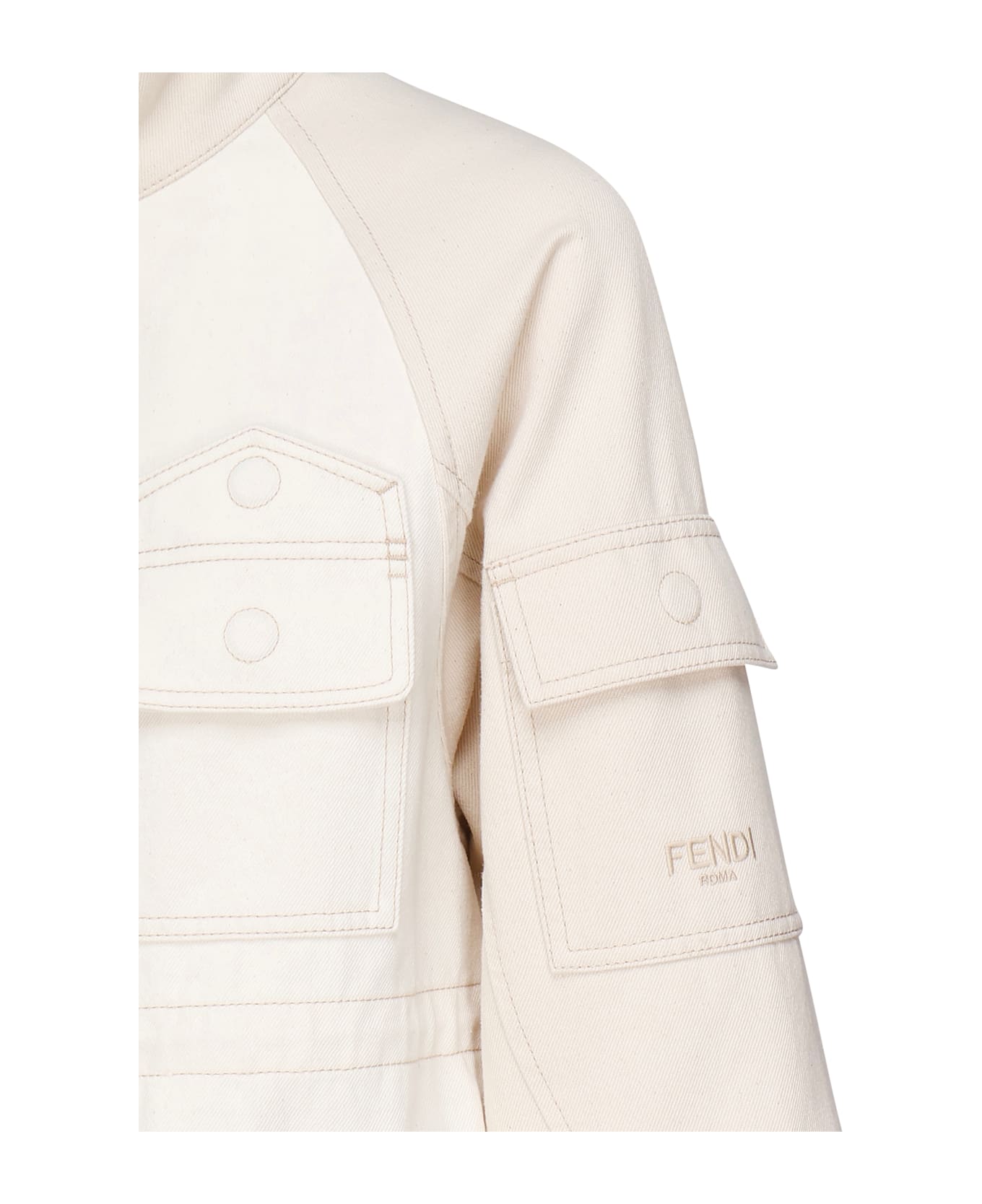 Fendi Cotton Denim Jacket - Beige