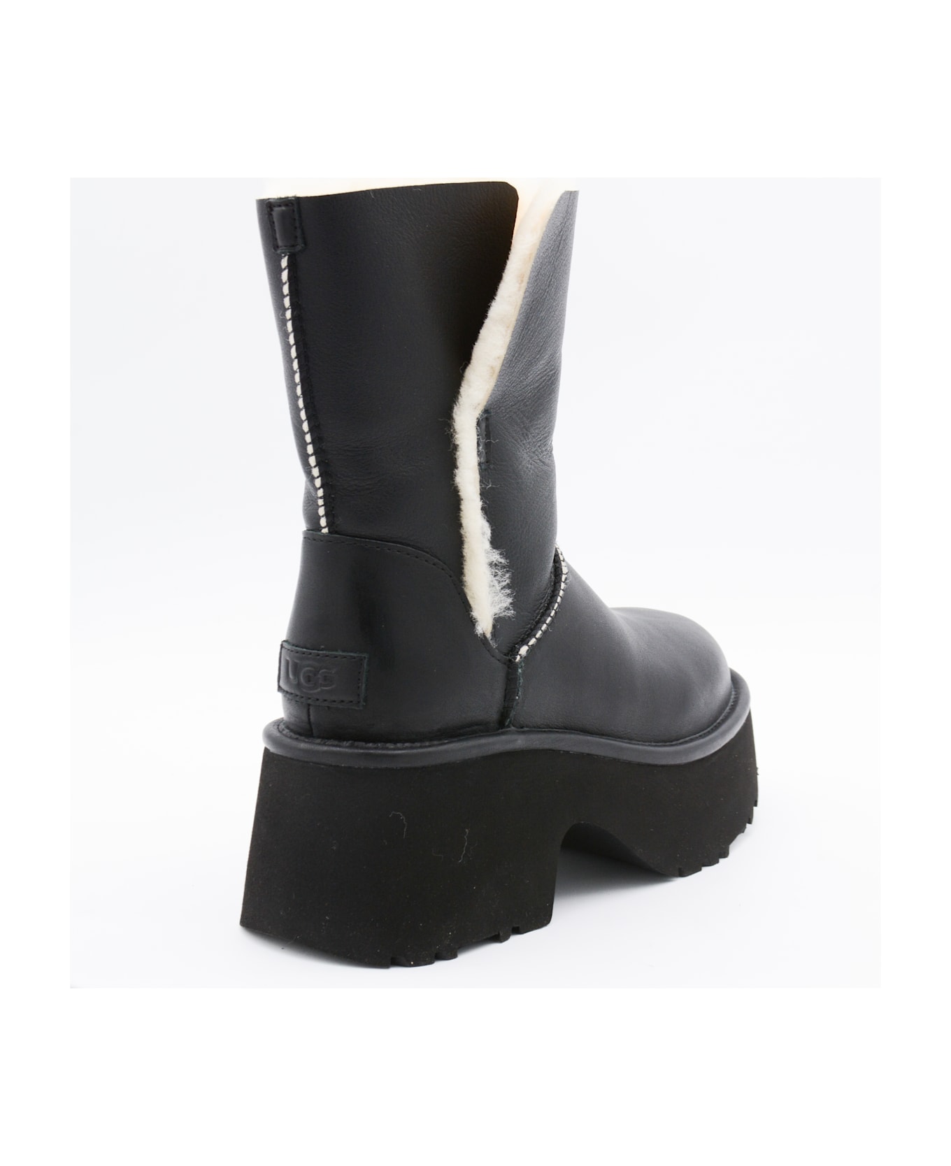 UGG Black Leather Esme Boots - Black