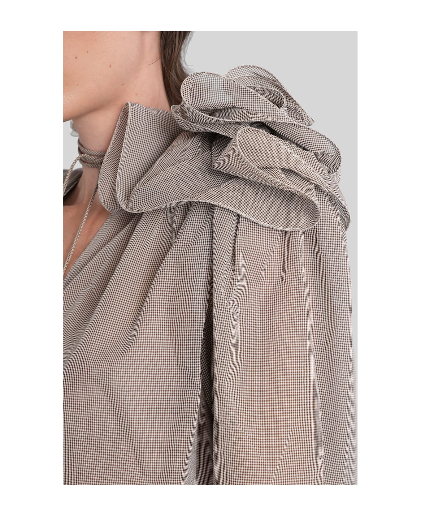 Magda Butrym Blouse 01 Blouse In Brown Silk - brown