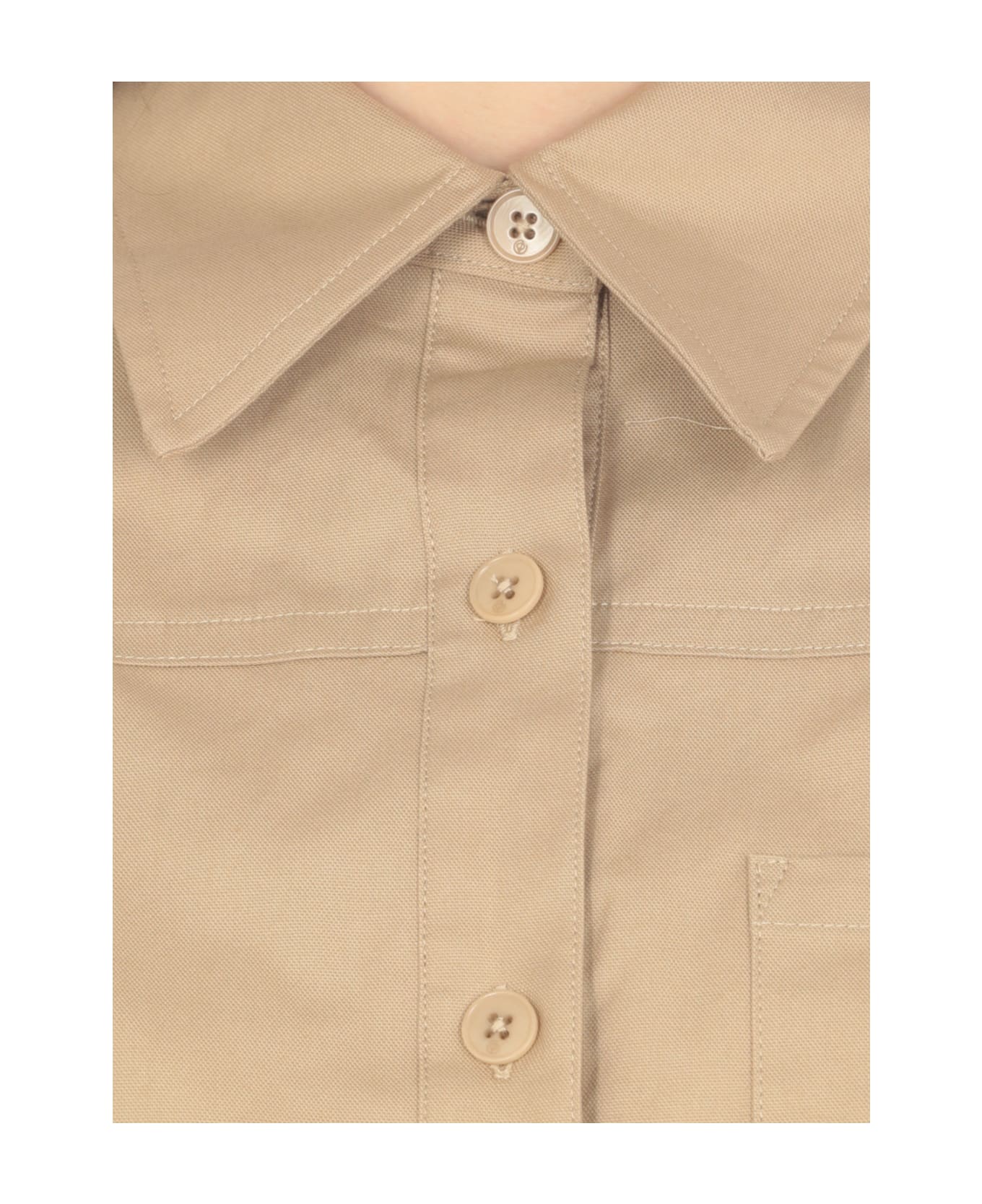 3.1 Phillip Lim Slv Cropped Shirt - Beige シャツ