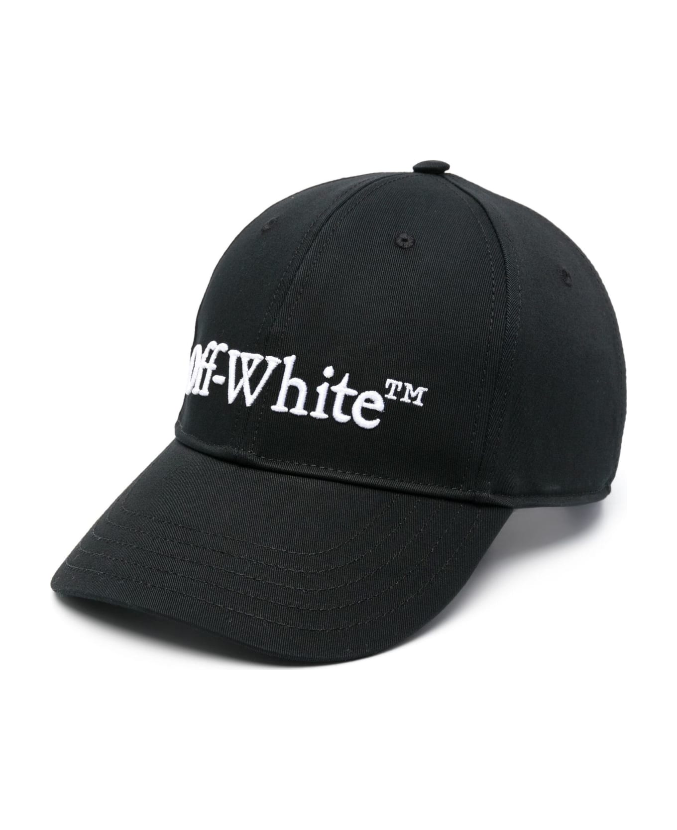 Off-White Drill Logo Cotton Baseball Cap - BLACK WHITE (Black)