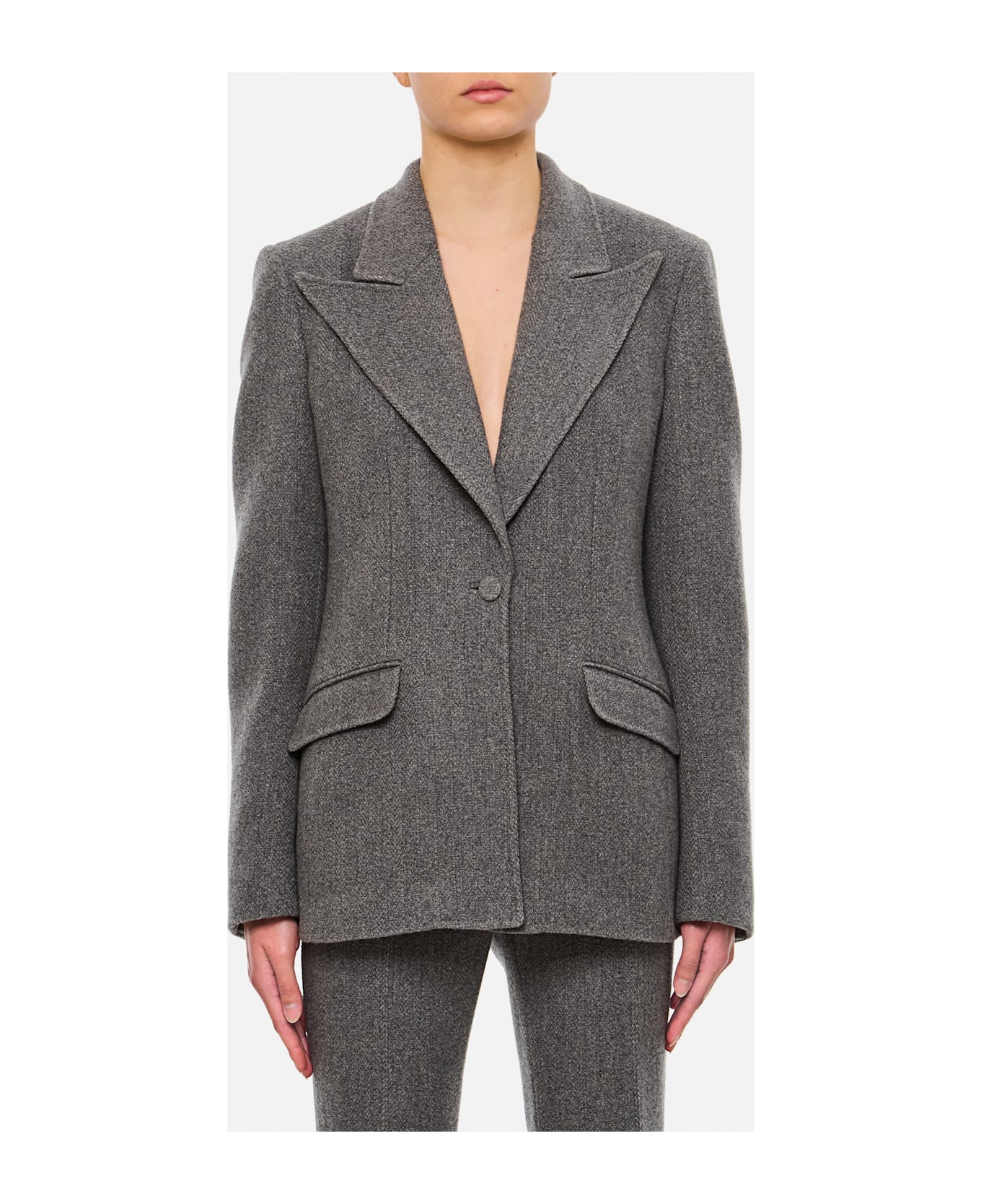 Gabriela Hearst Leiva Single Breasted Jacket - Grey