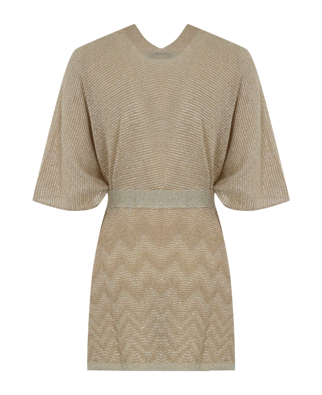 D.Exterior Degraded Poncho In Viscose And Lurex - Avorio