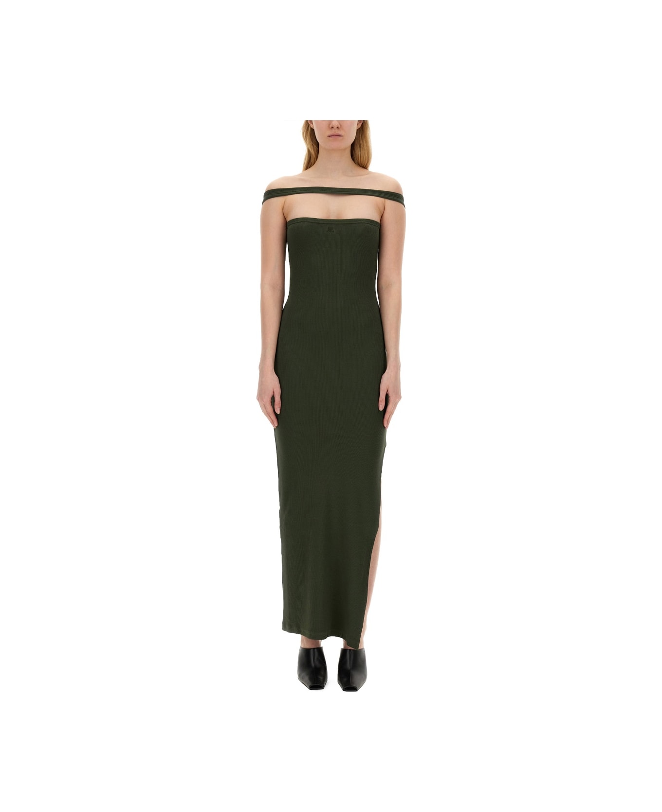 Courrèges Long Dress - CAMOUFLAGE GREEN