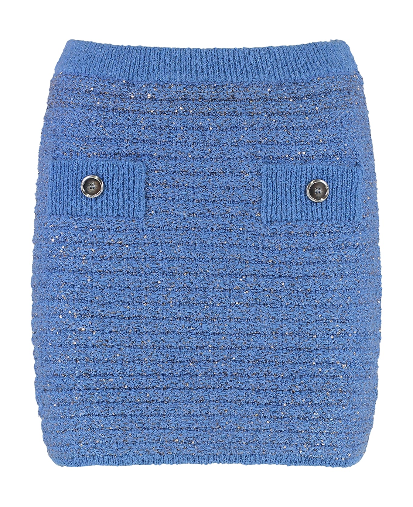 Pinko Miletto Knitted Mini Skirt - blue