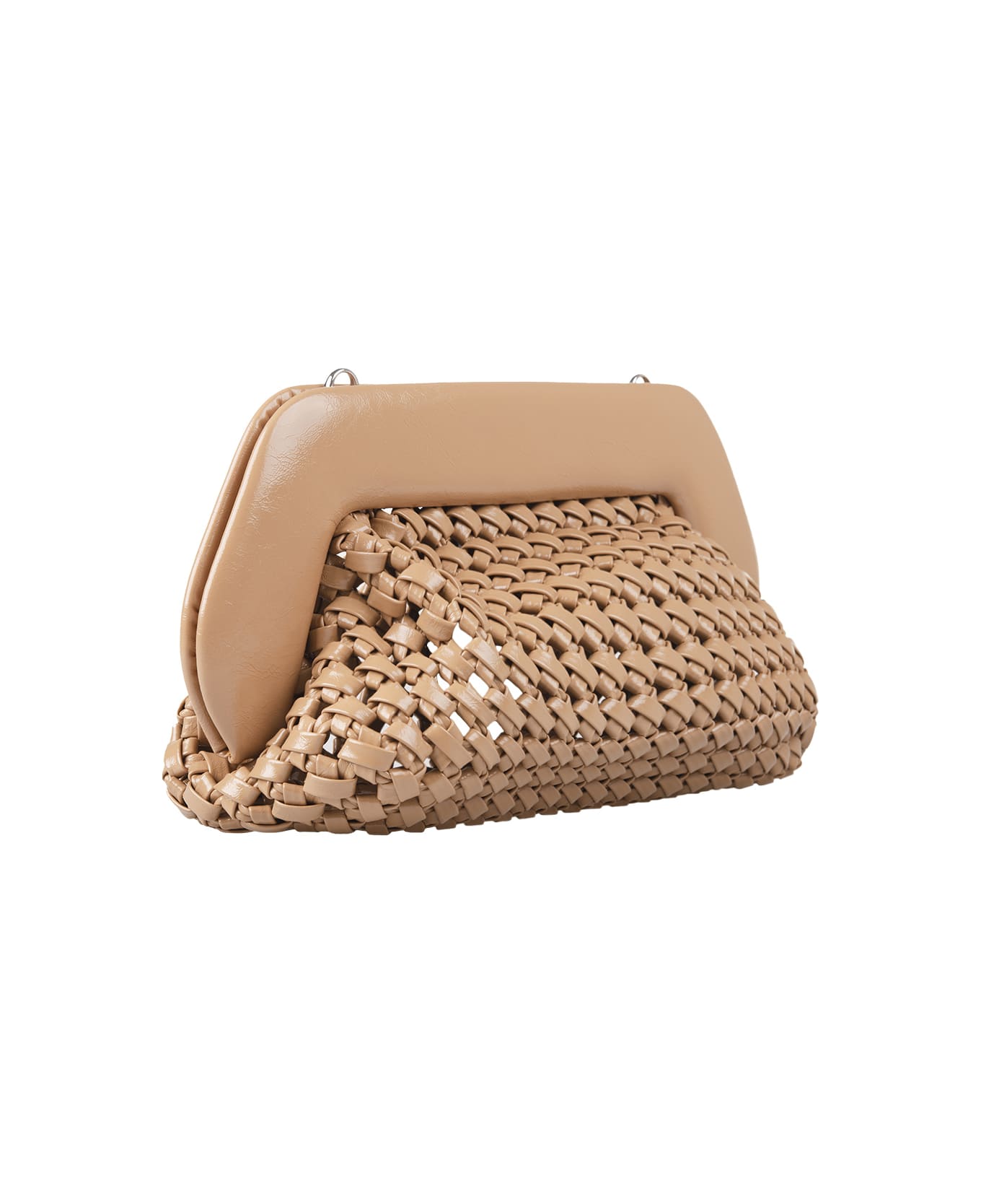 THEMOIRè Clay Bios Knots Shiny Clutch Bag - Brown クラッチバッグ
