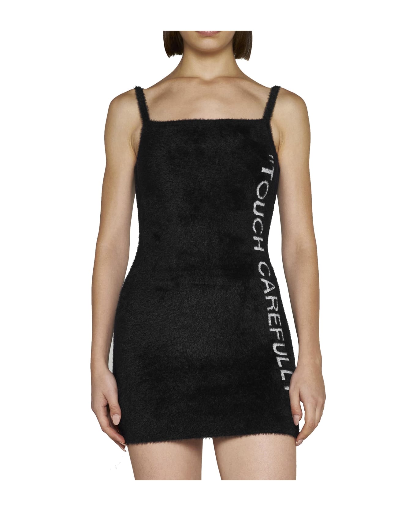 Off-White "touch Carefully" Mini Dress - Black ワンピース＆ドレス