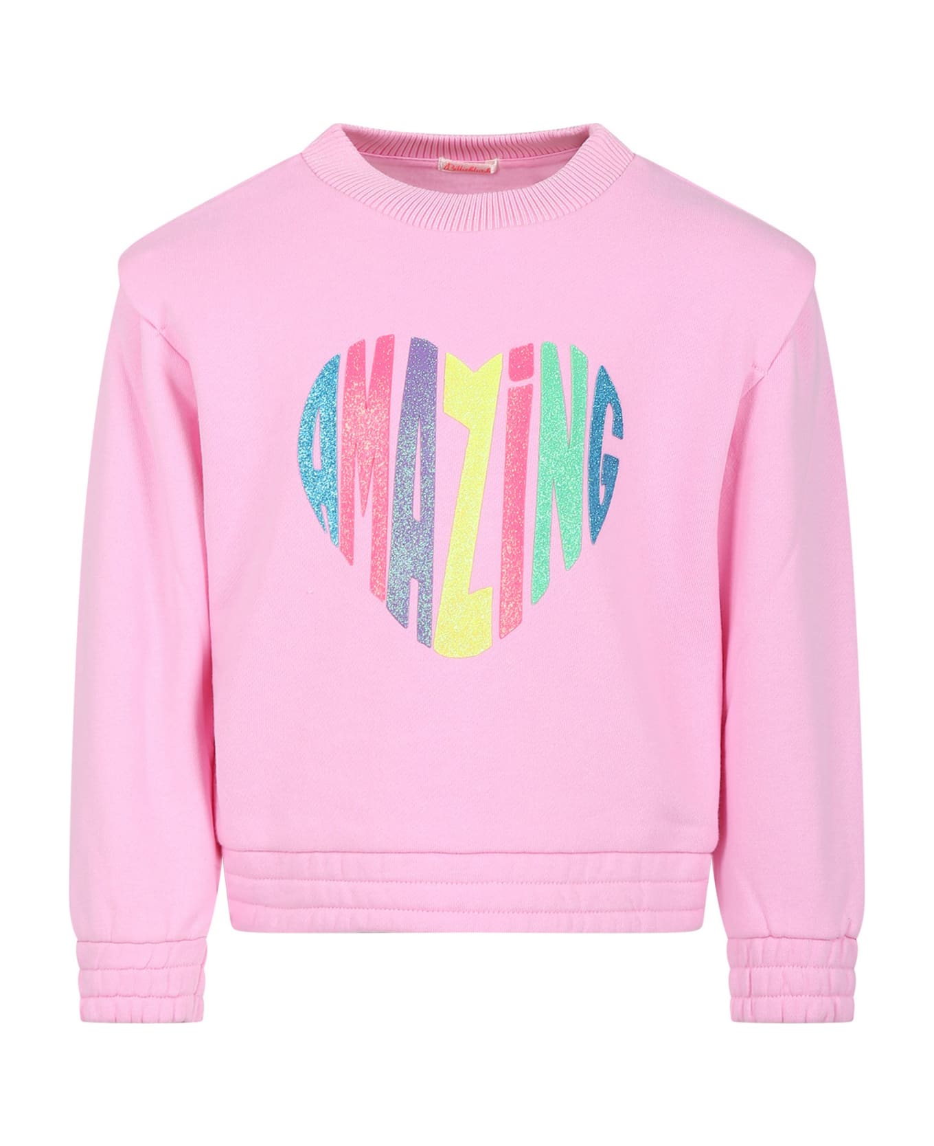 Billieblush Pink Sweater For Girl With Writing - Pink