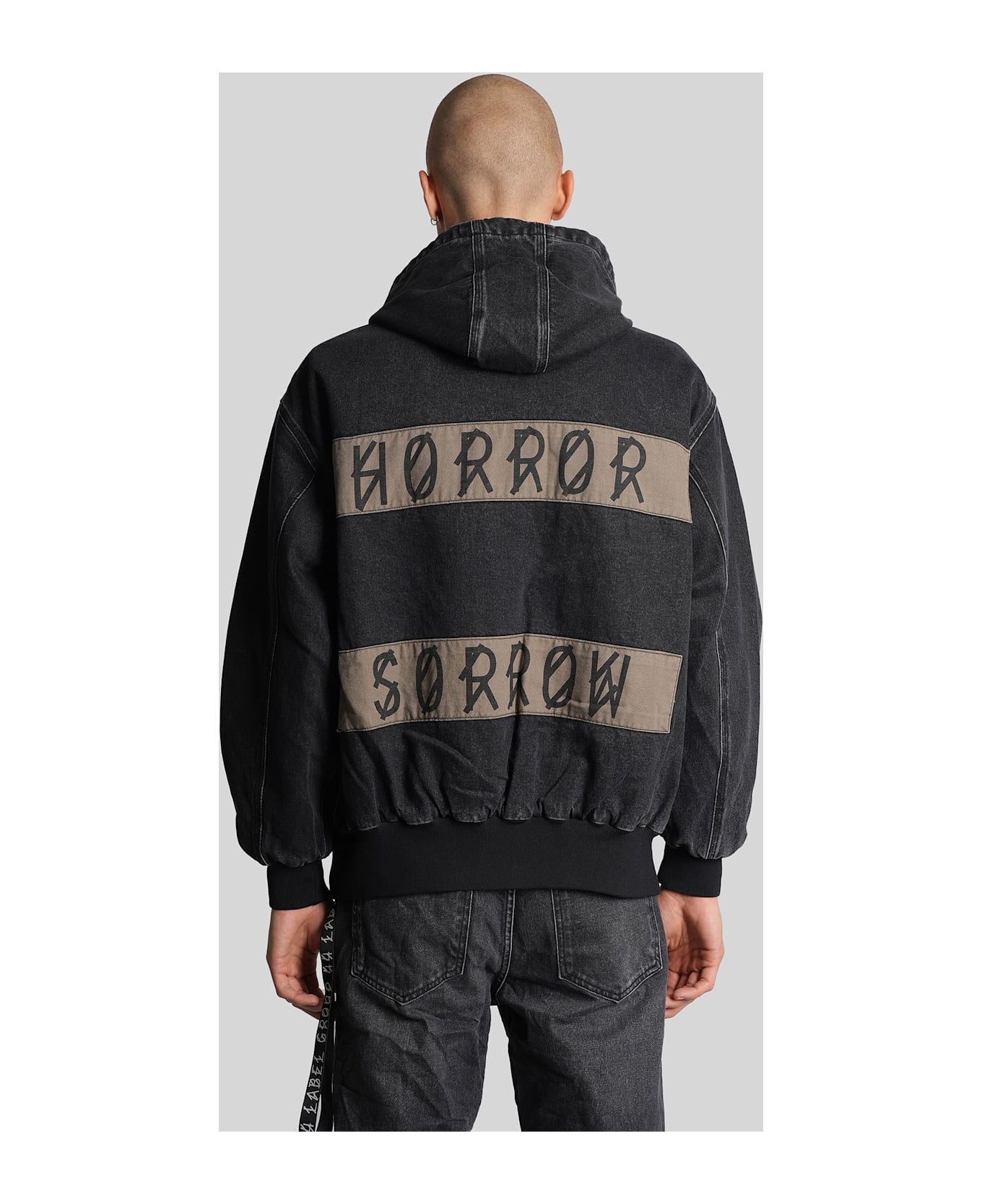 44 Label Group Bomber Jacket In Black Cotton - black