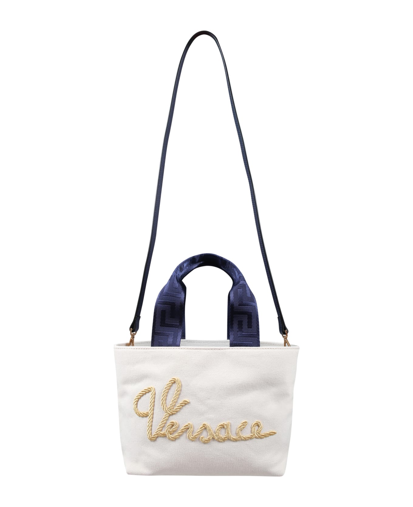 Versace Ivoy Bag For Girl With Logo - Ivory