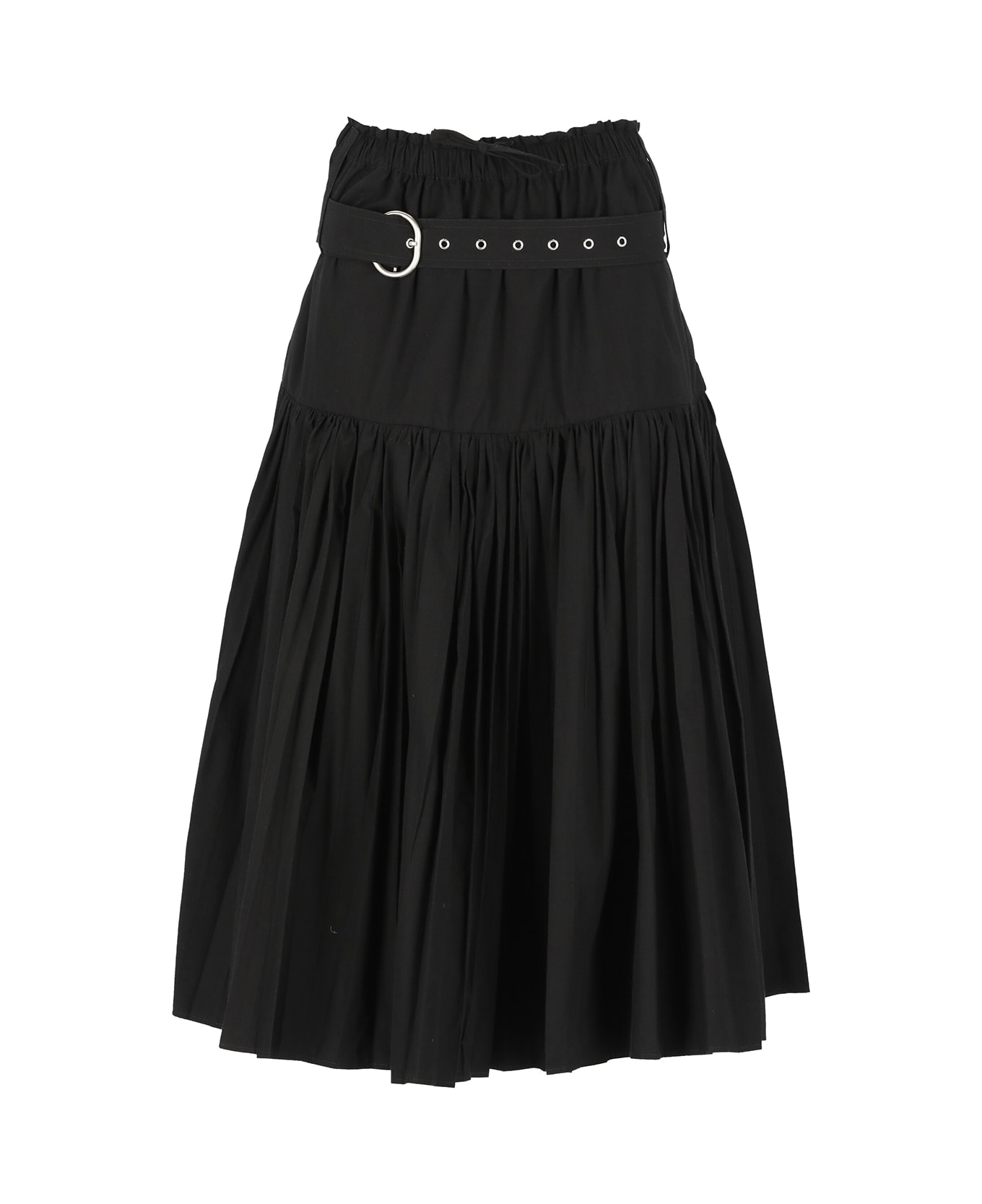 Jil Sander Long Pleated Skirt - Black