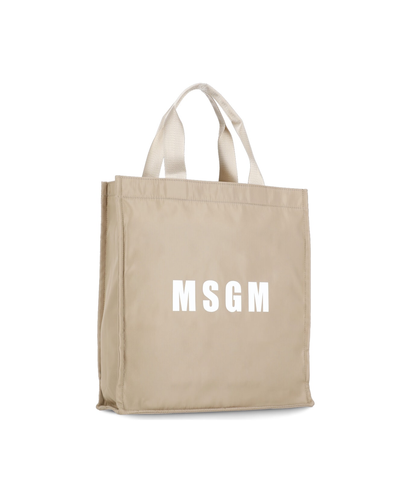 MSGM Tote Shopping Bag - Beige トートバッグ