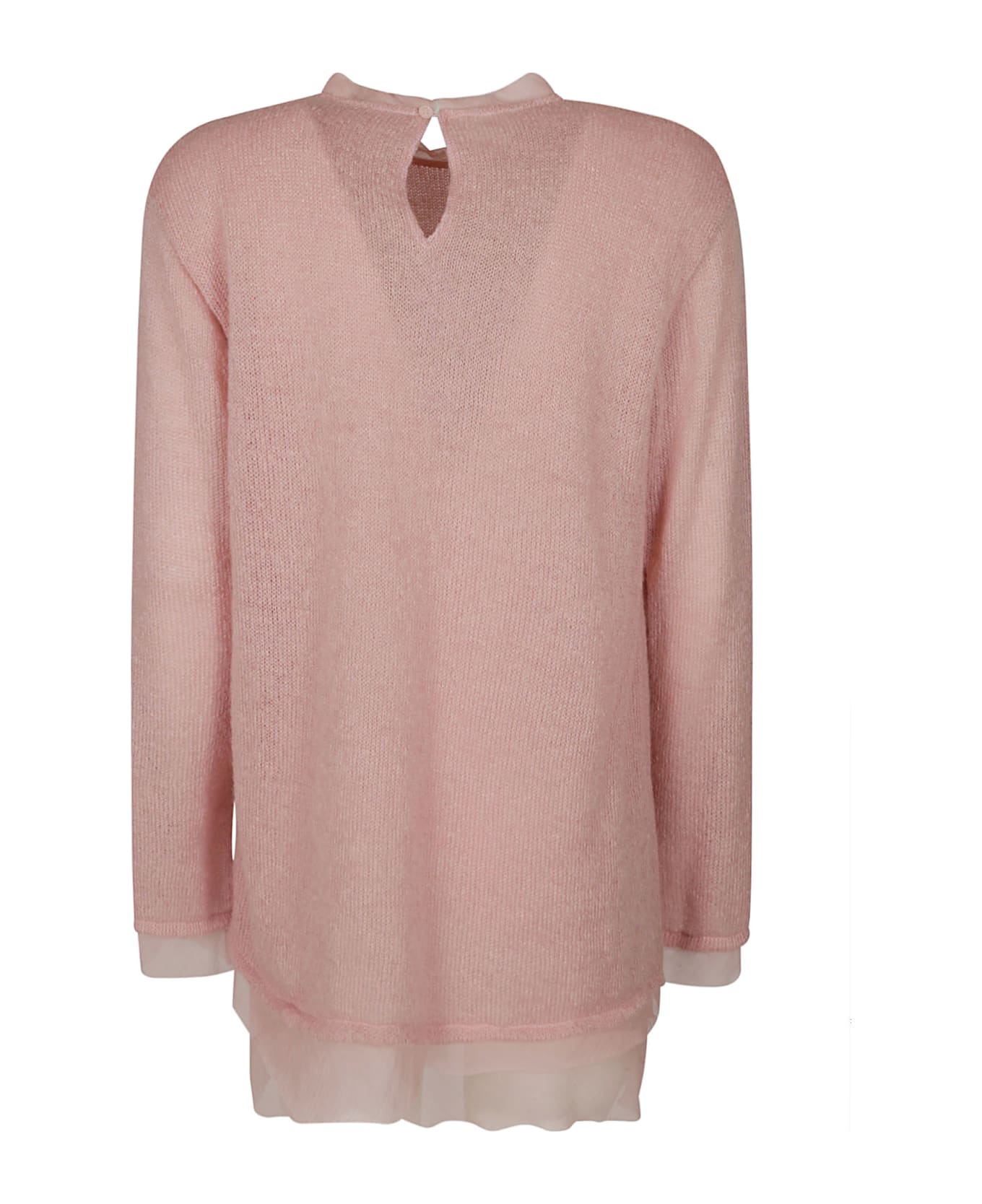 Ermanno Scervino Floral Applique Knit Sweater - Pink ニットウェア