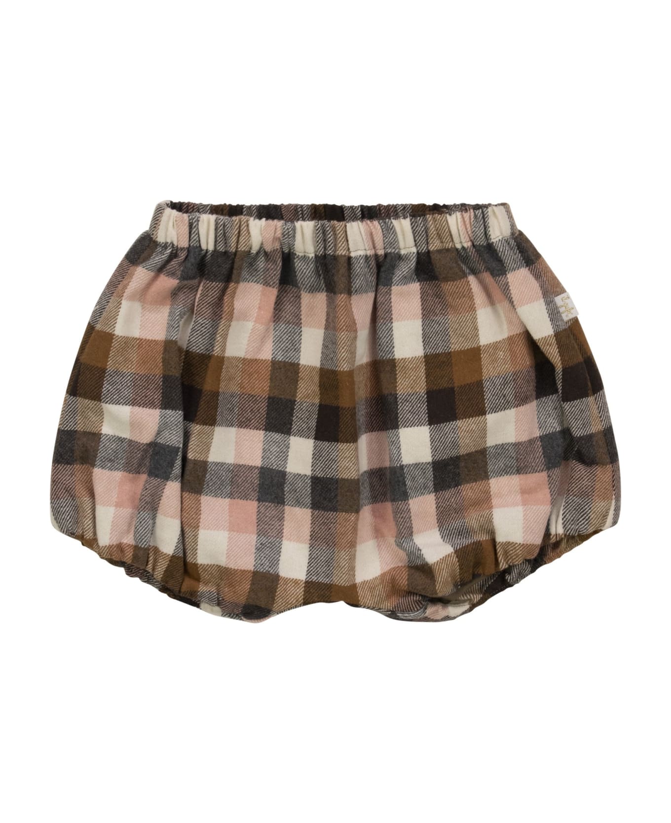 Il Gufo Checked Cotton Shorts - Pink/beige
