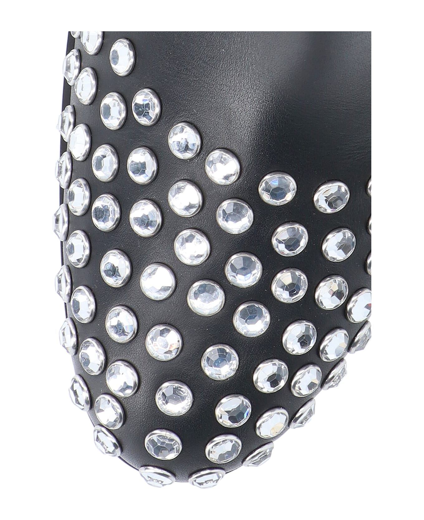 Alaia Low Ankle Boots With Rhinestones - Black  