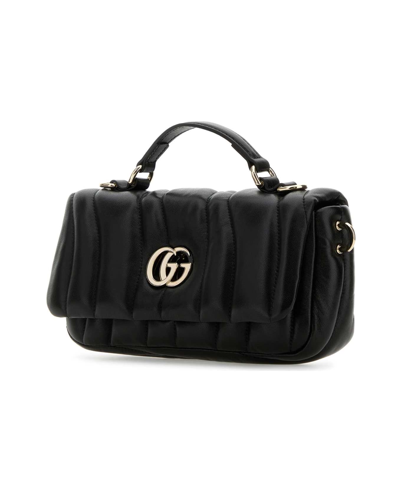 Gucci Black Leather Gg Milano Handbag - Black