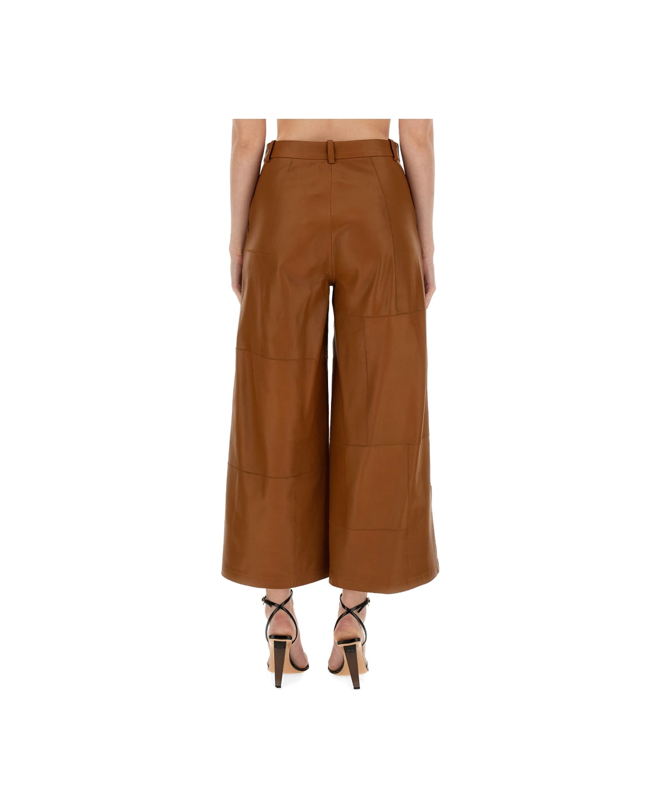 Alysi Patch Pants - Leather Brown
