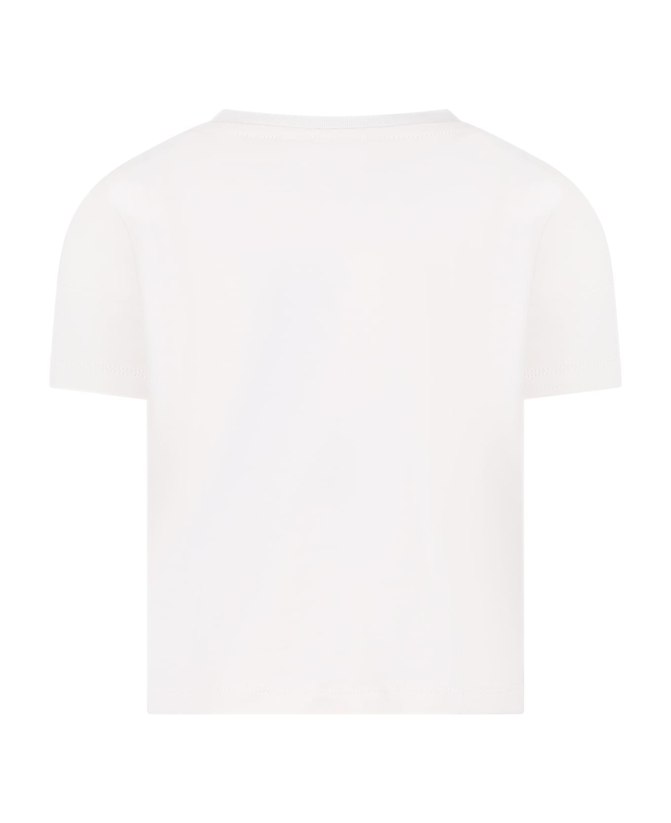 Molo Ivory T-shirt For Girl With Smiley - White