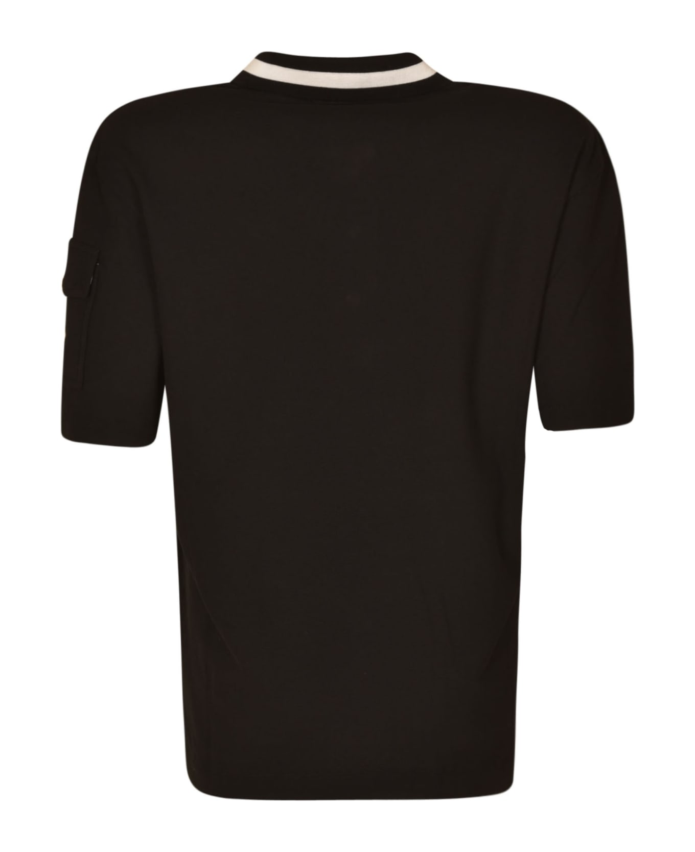 Moncler Logo Black Polo Shirt - Nero