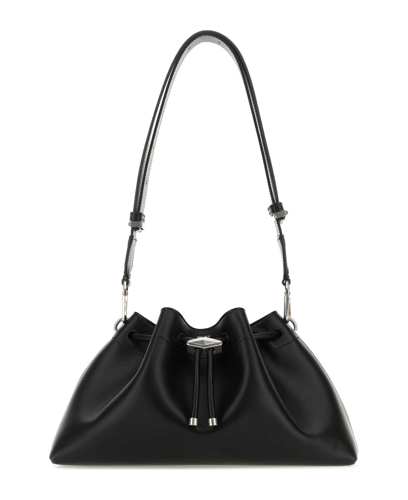 Jimmy Choo Black Leather Bon Bon Crossbody Bag - BLACKANTIQUESILVER