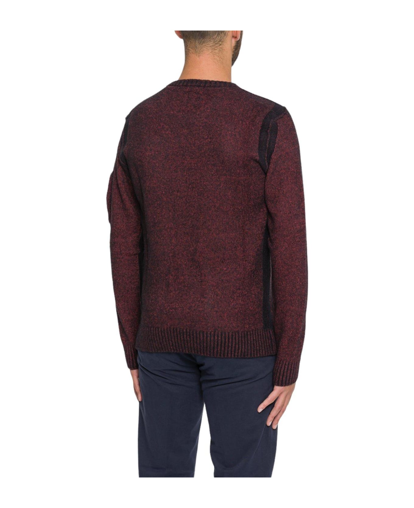 C.P. Company Crewneck Sleeved Sweater - BRICK