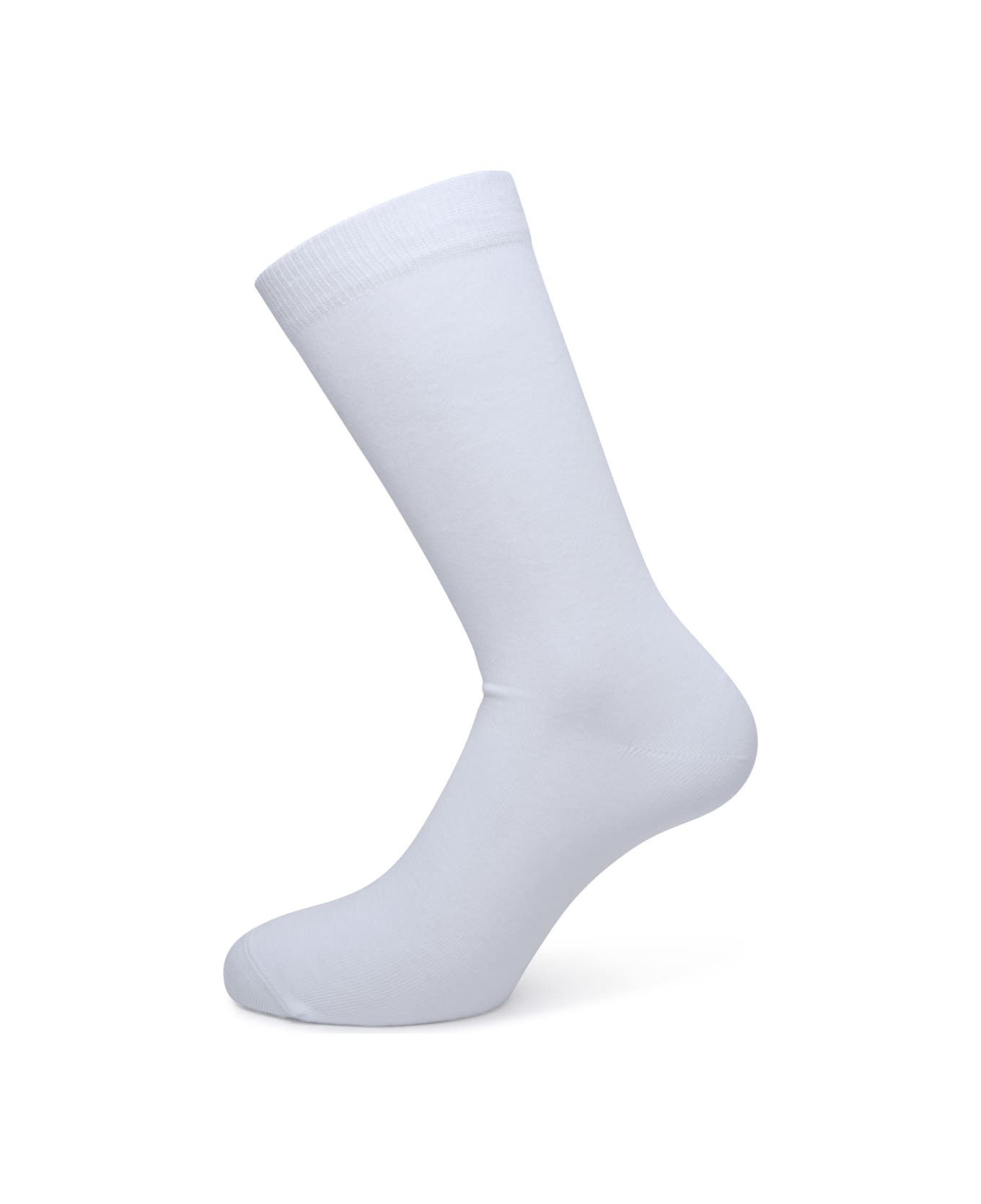 Maison Kitsuné White Cotton Blend Socks - White