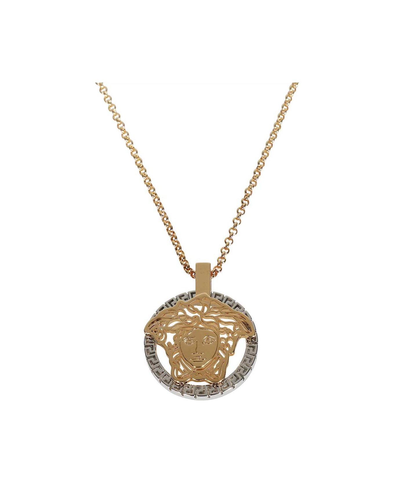 Versace Decorative Pendant Necklace - Gold