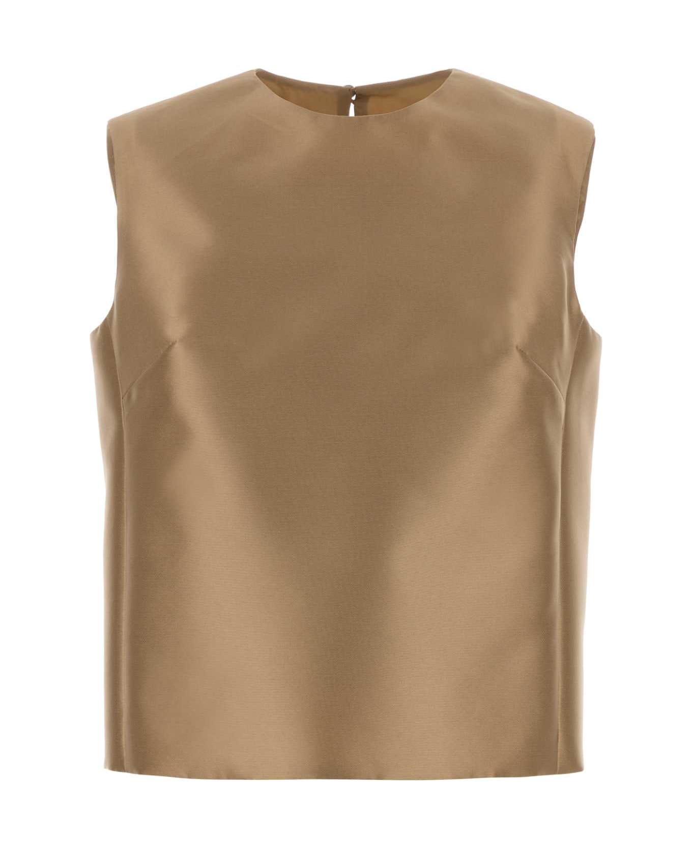 Alberta Ferretti Beige Jacquard Top - BEIGE