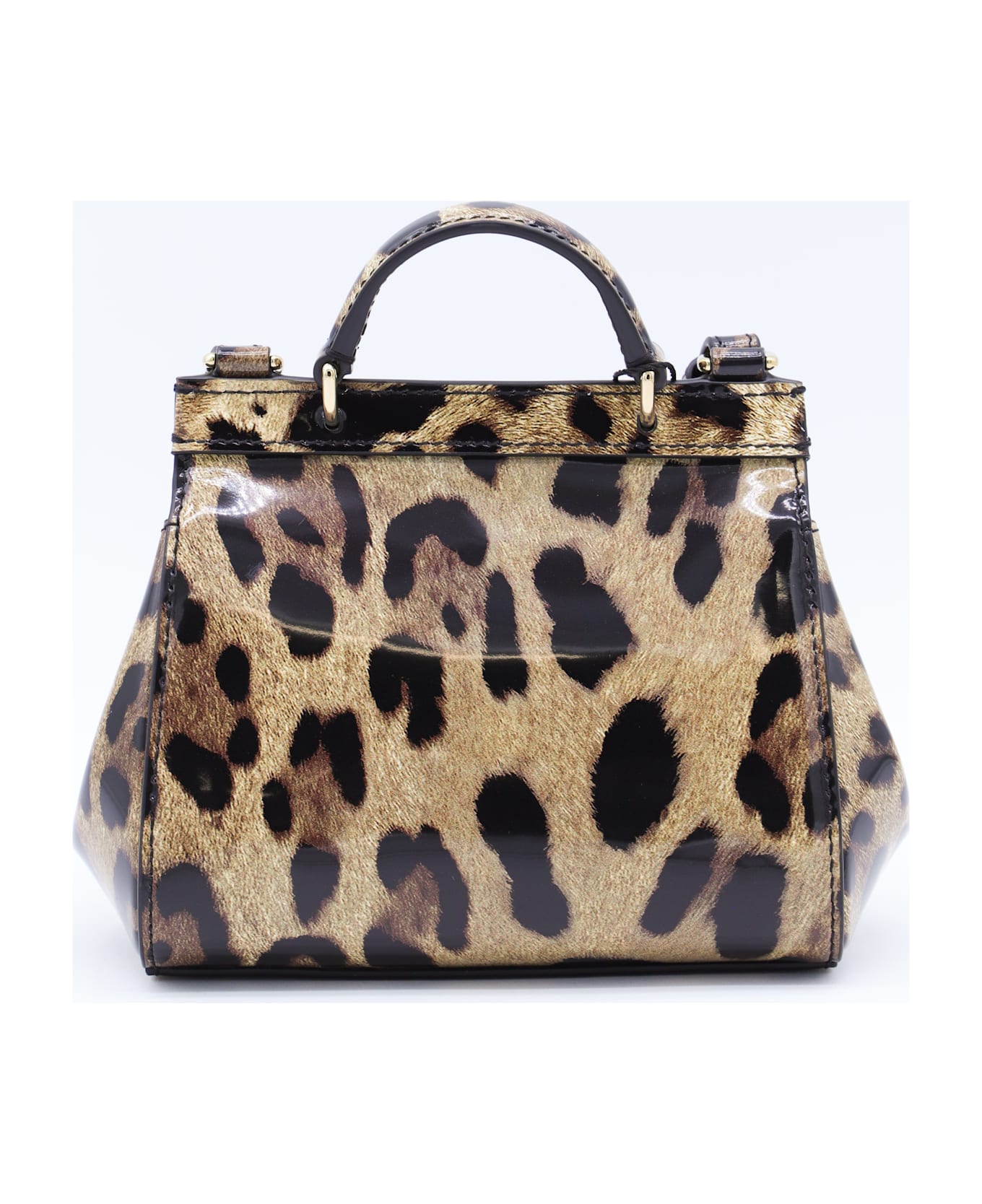 Dolce 
Gabbana Leopard Leather Sicily Top Handle Bag - LEO