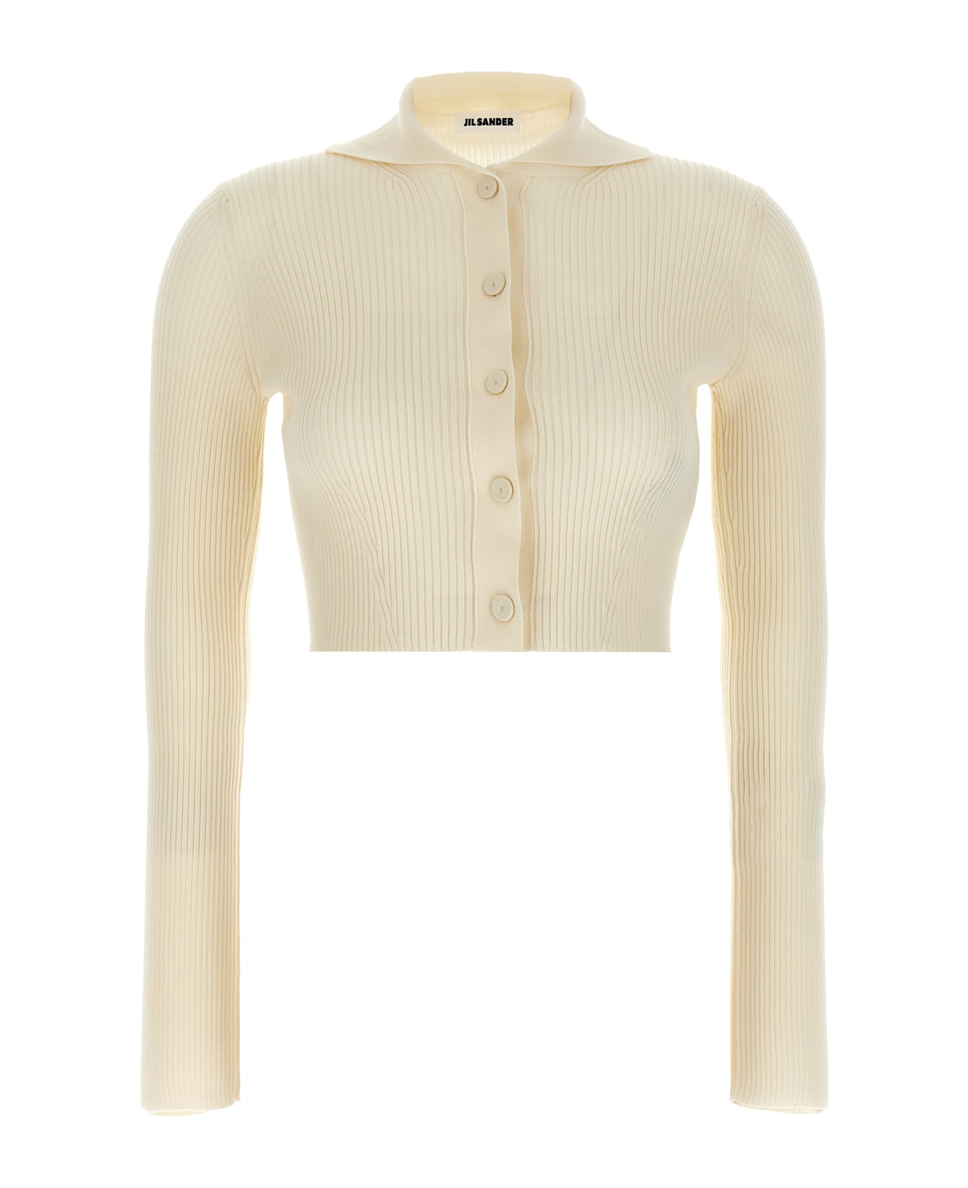 Jil Sander Ribbed Cardigan - White
