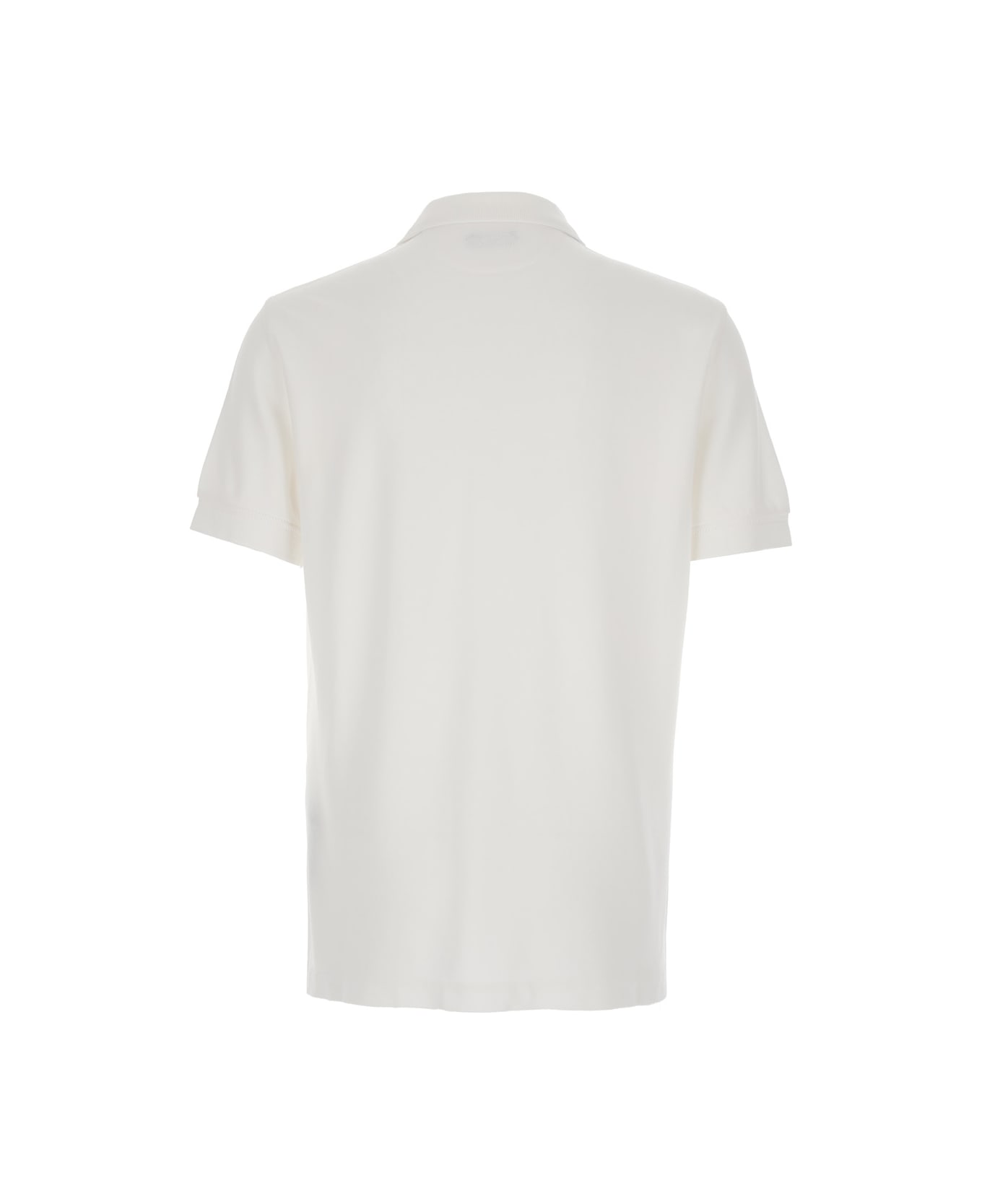 Tom Ford White Polo Shirt With Classic Collar In Cotton Blend Man - WHITE