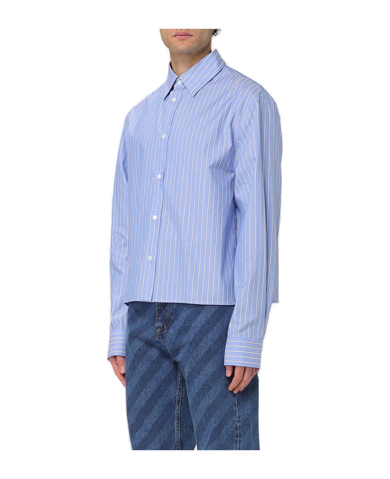 Marni Long-sleeved Striped Shirt - Clear Blue