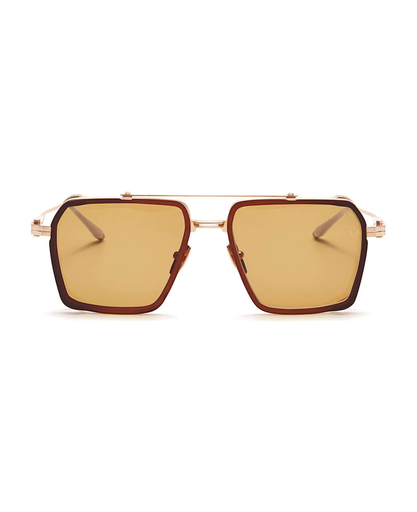 Akoni Tiros - Brushed White Gold / Light Havana Sunglasses - white gold