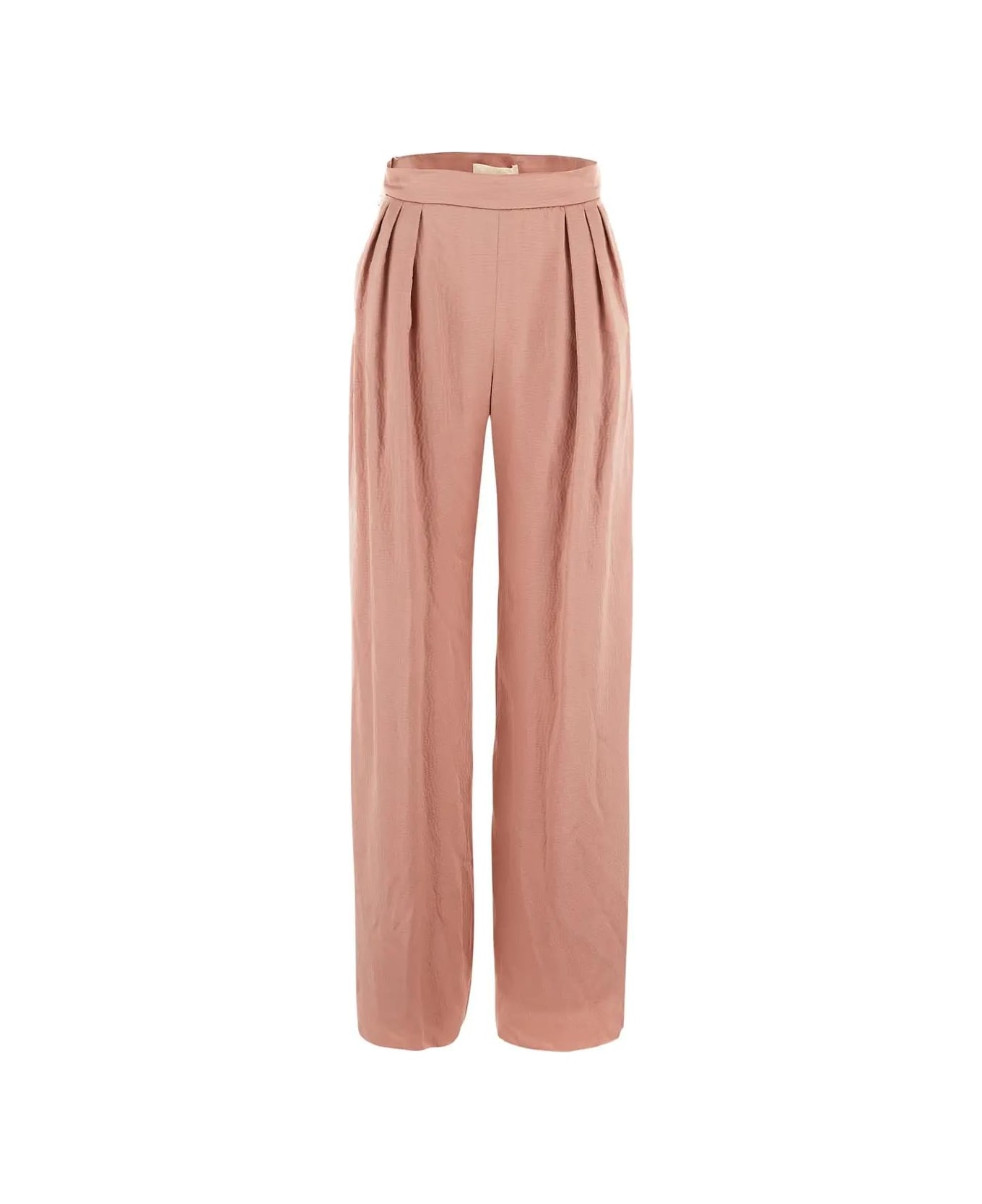 Max Mara Uncino Satin Trousers With Pleats - PINK ボトムス