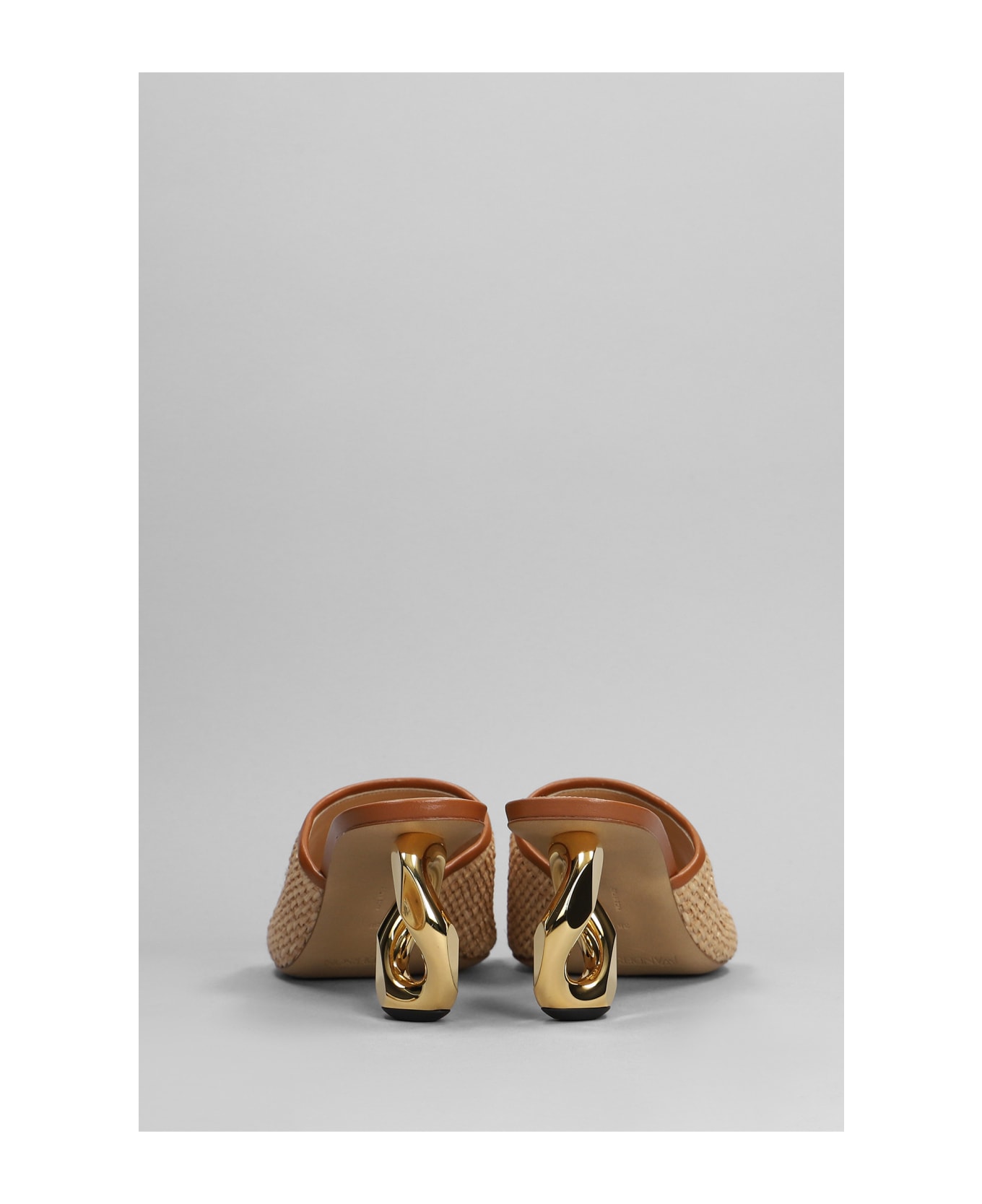 J.W. Anderson Raffia Sandal Sandals In Beige Silver - beige