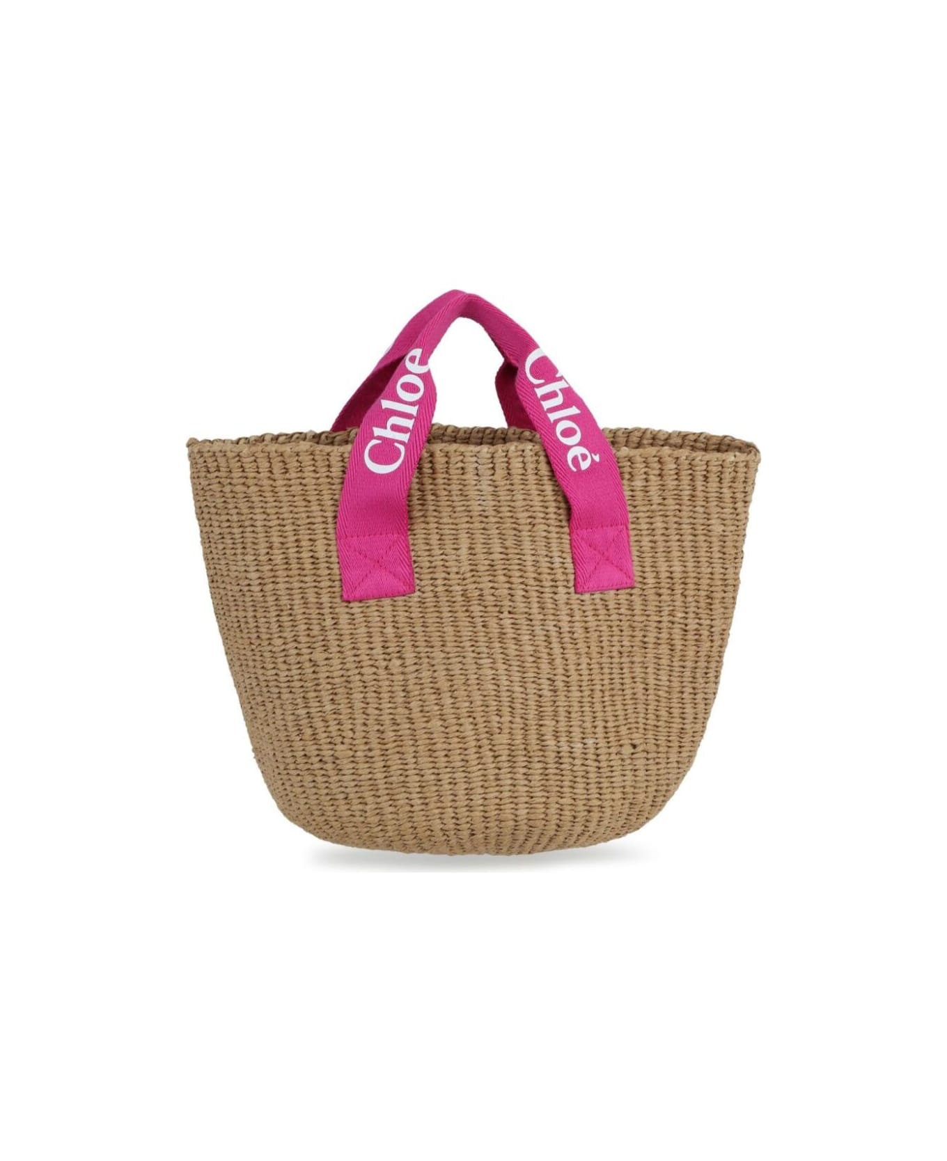 Chloé Beige Handbag With Branded Handles In Raffia Girl - Multicolor アクセサリー＆ギフト