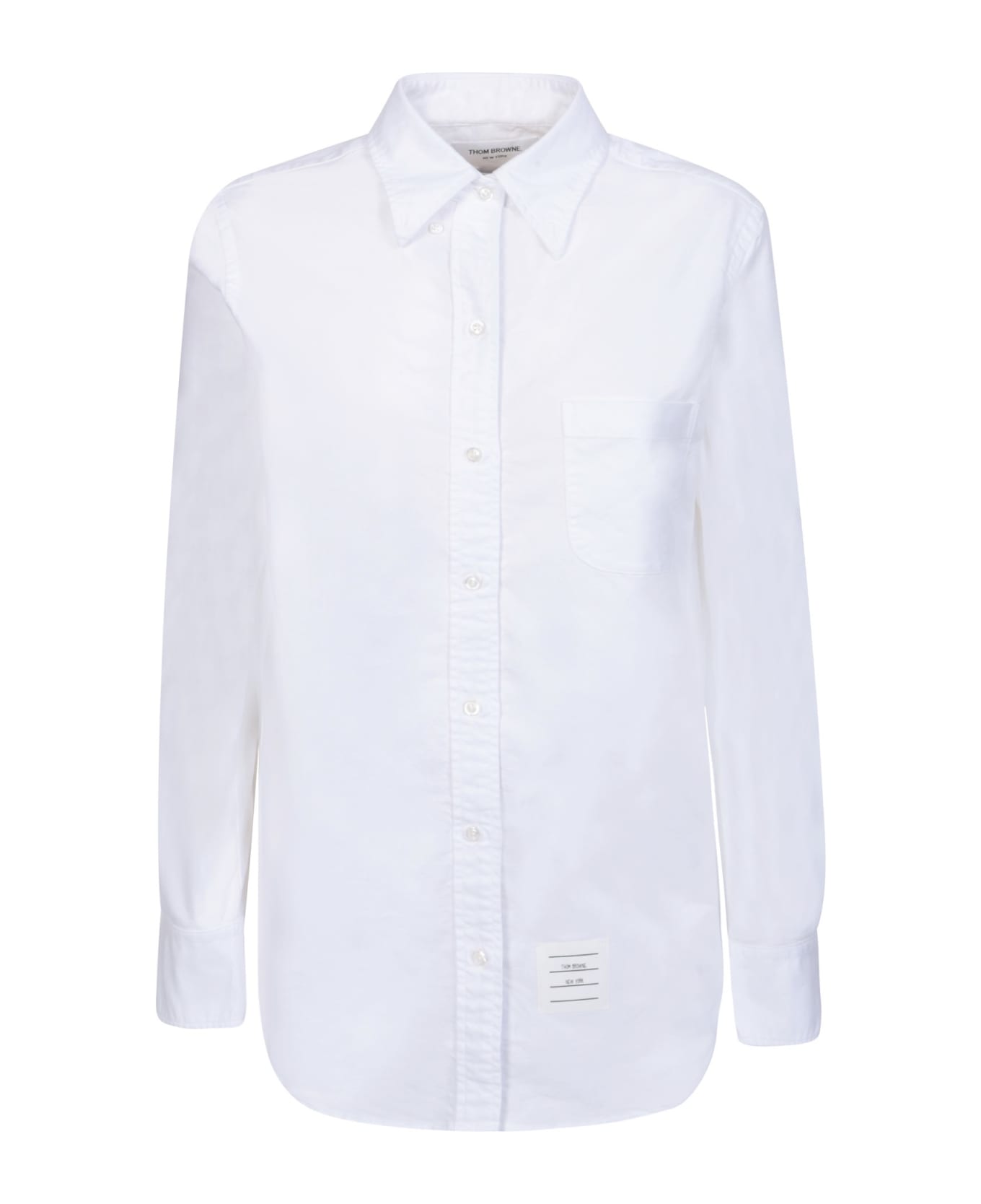 Thom Browne 'classic Point Collar' Cotton Shirt - WHITE シャツ