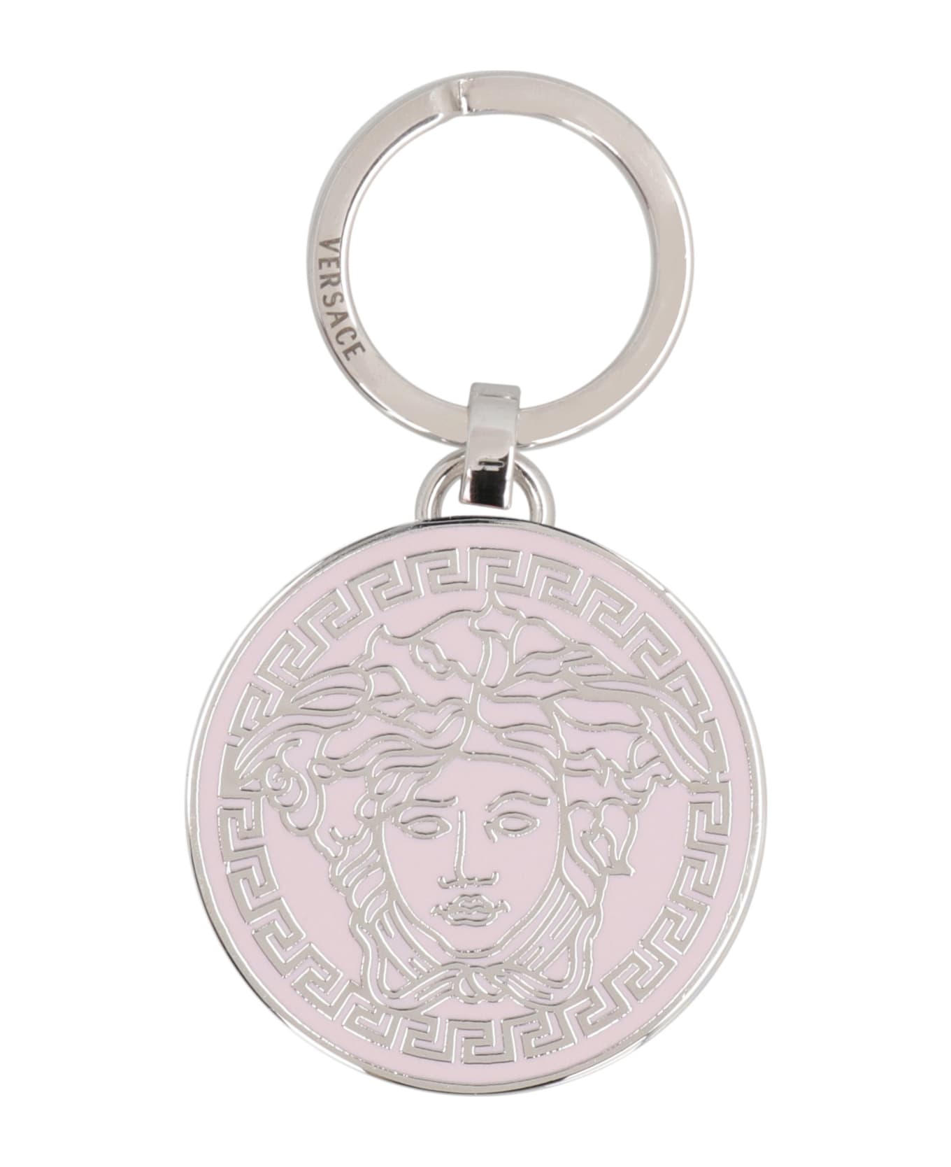 Versace Silver-tone Metal Keyring - Silver