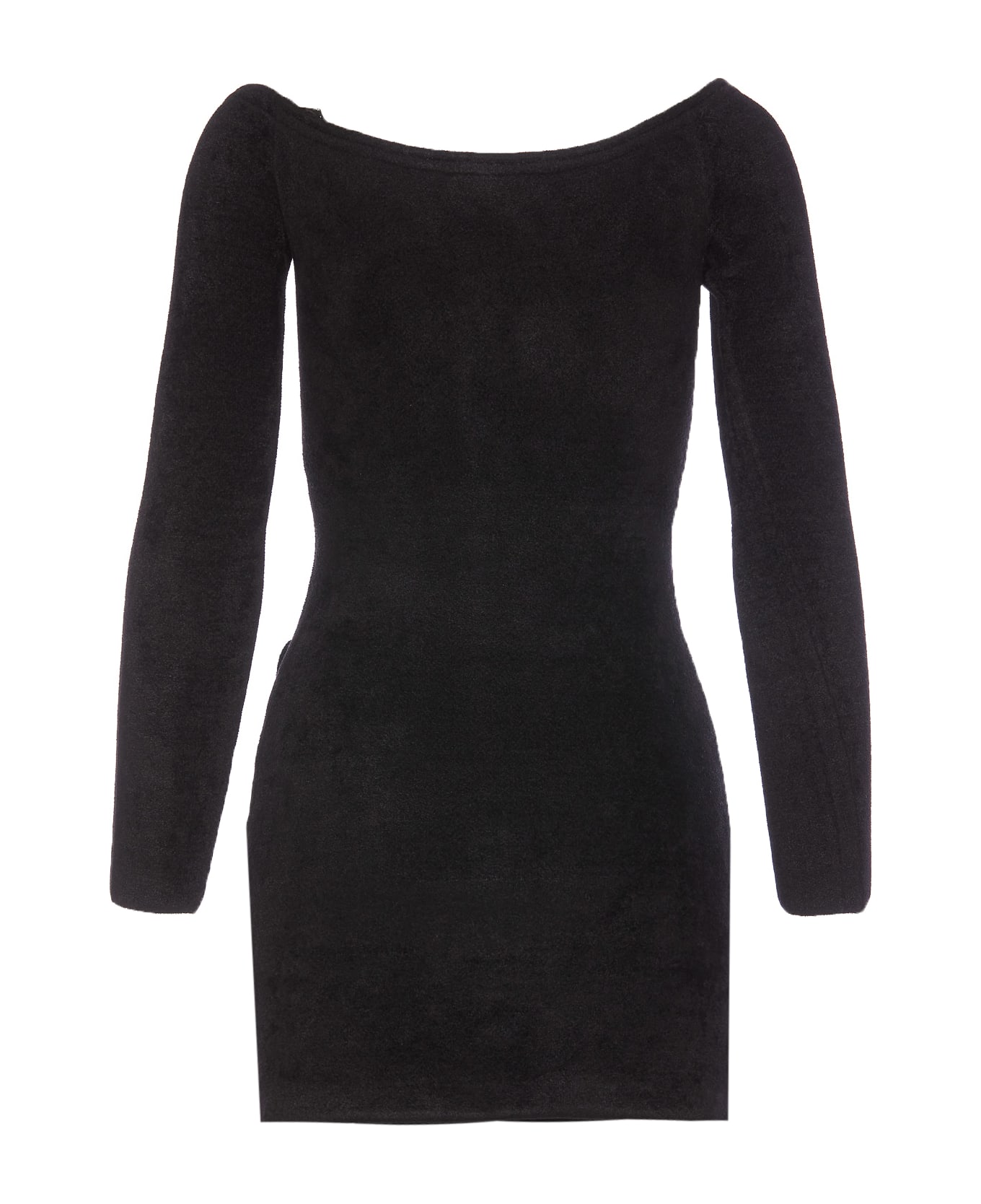 self-portrait Chenille Knit Mini Dress - Black
