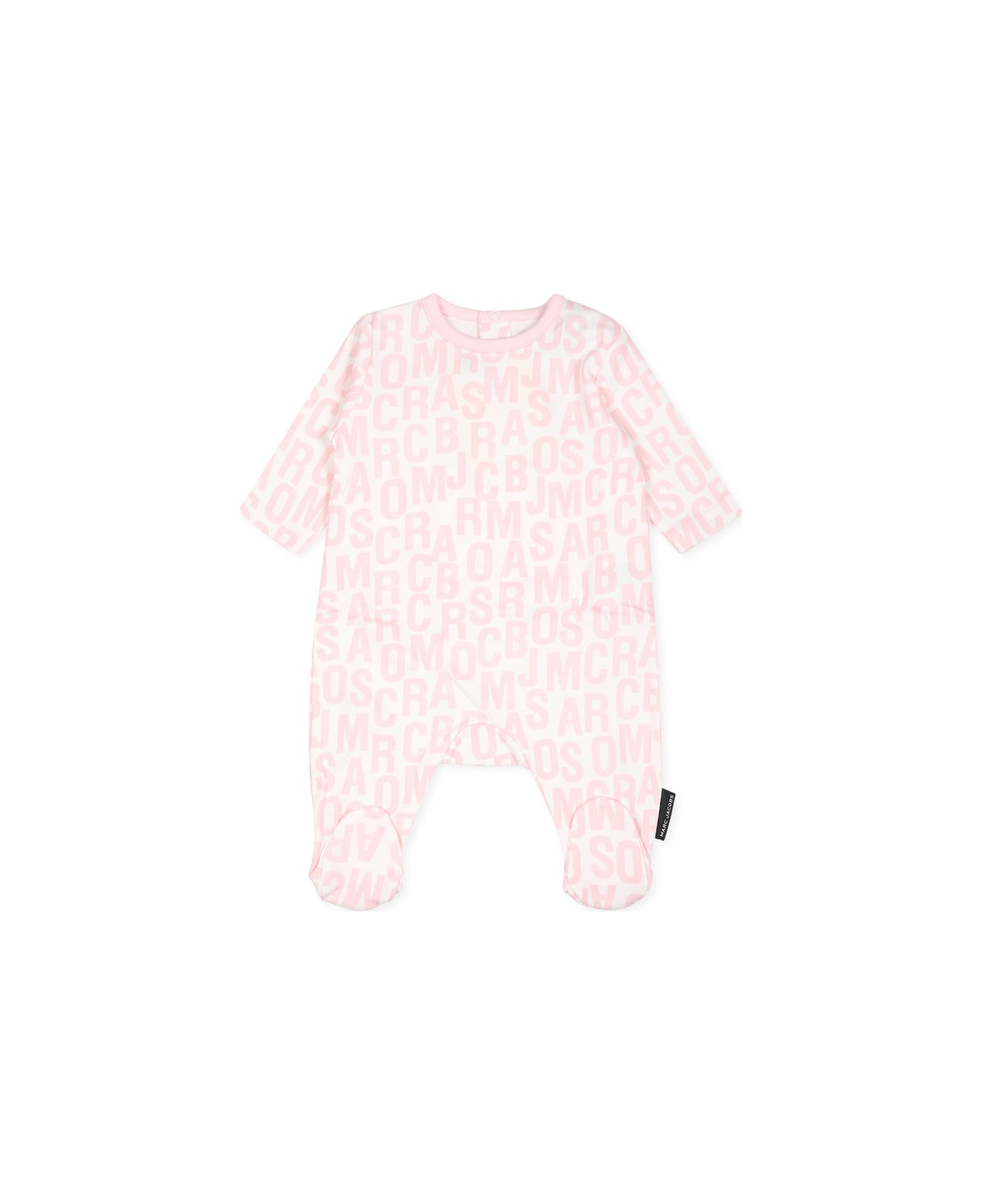Marc Jacobs Pink Babygrow Set For Baby Girl With Logo - Pink