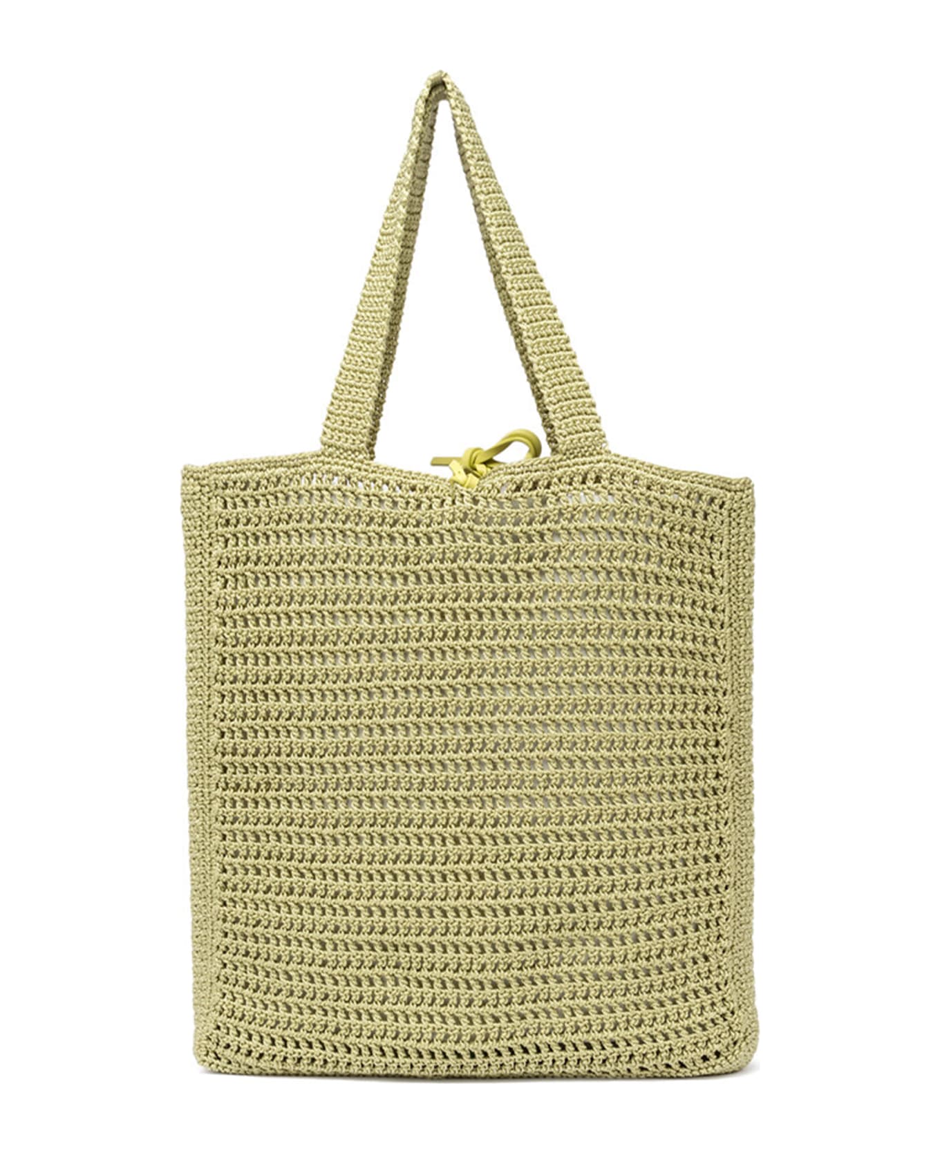 Gianni Chiarini Vittoria Yellow Shopping Bag In Crochet Fabric - SUNNY LIGHT