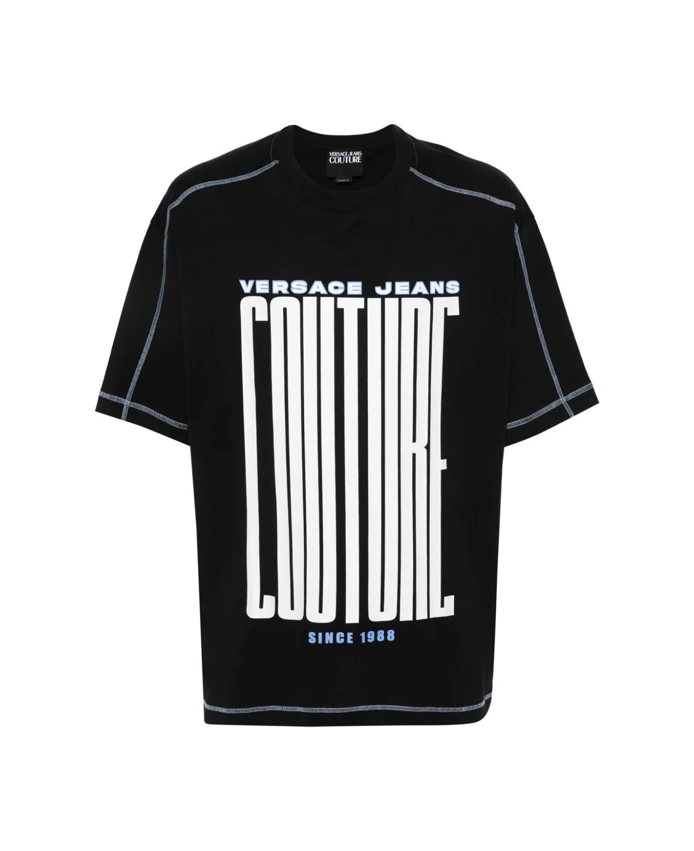 Versace Jeans Couture Logo Over T-shirt - Black