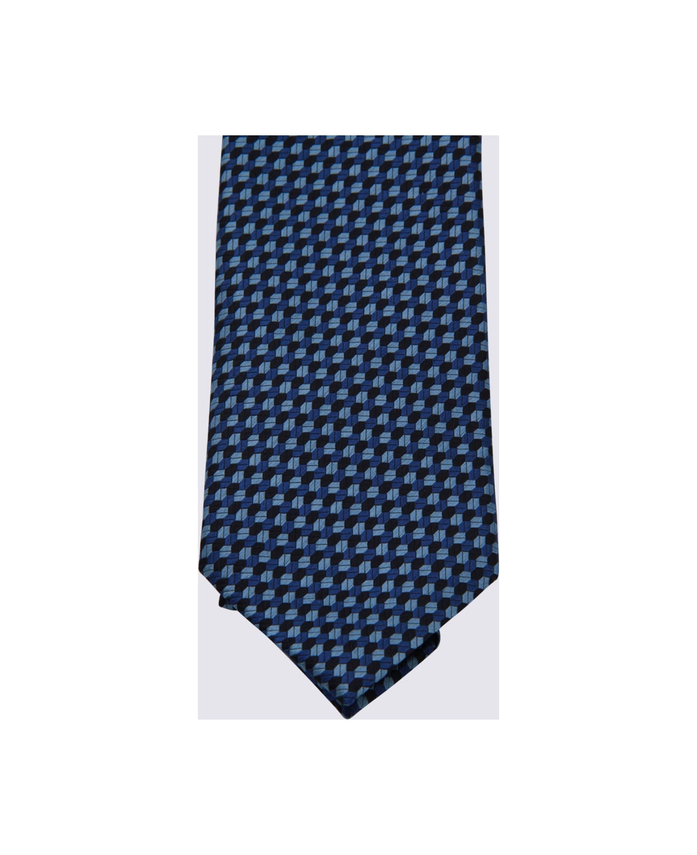 Zegna Navy Silk Tie - Blue