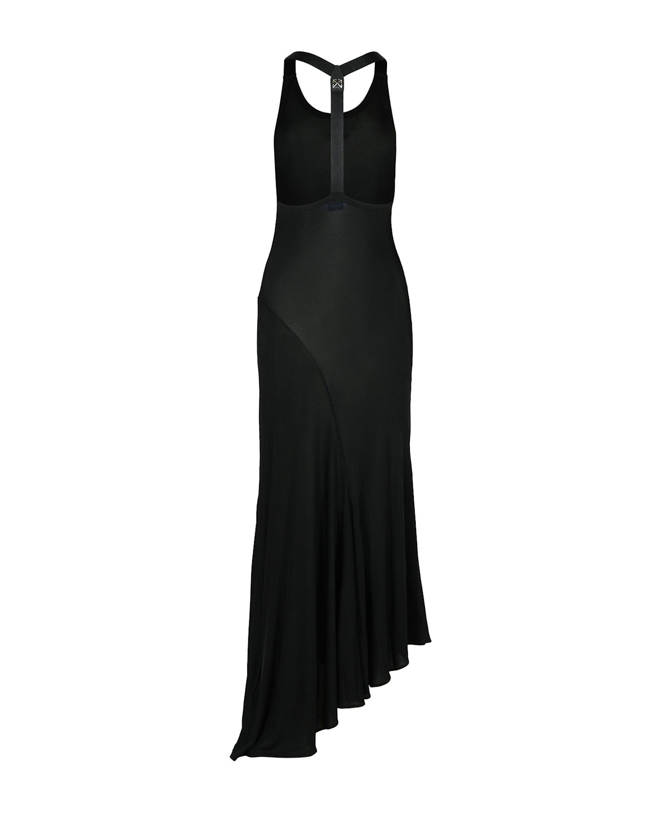 Off-White Black Viscose Dress - Black