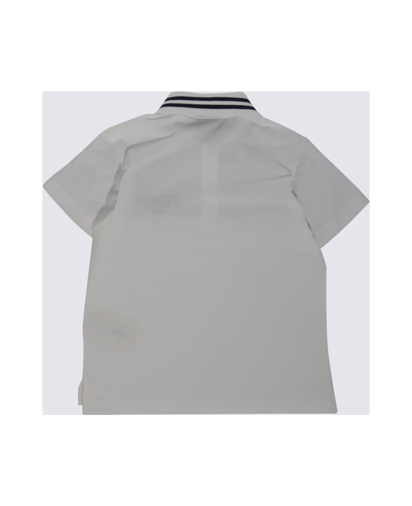 Fendi Grey Cotton Polo Shirt - Bianco