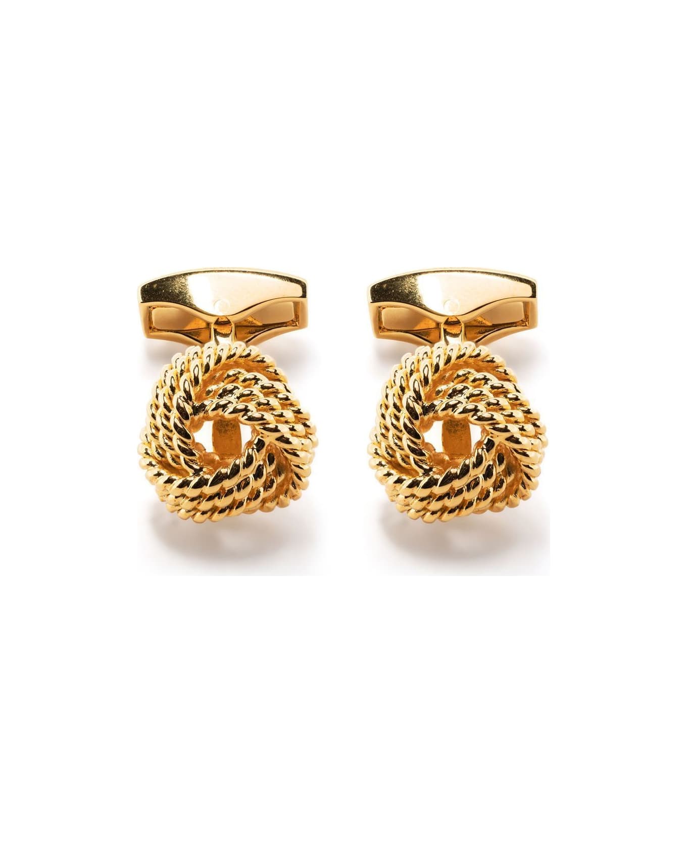 Tateossian Cufflinks Node Brass Yellow Gold Rope - Yellow Gold